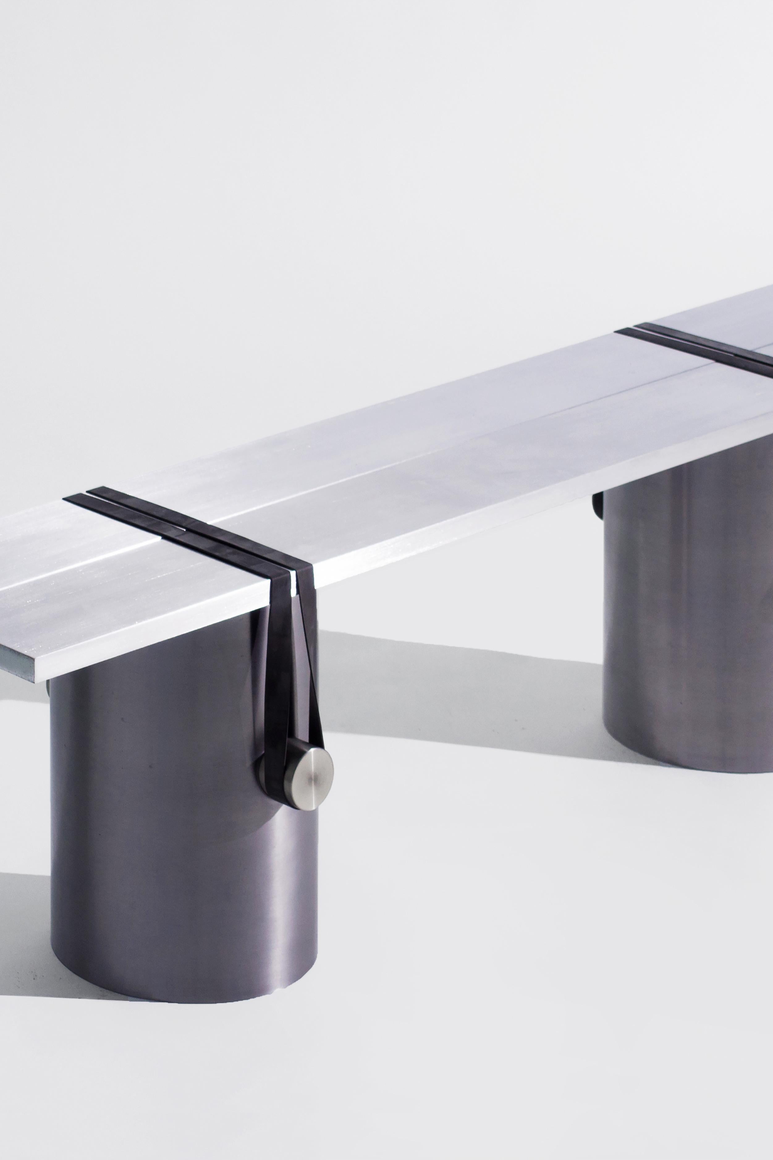 Modern Stainless Steel Contemporary Bench by Johan Viladrich