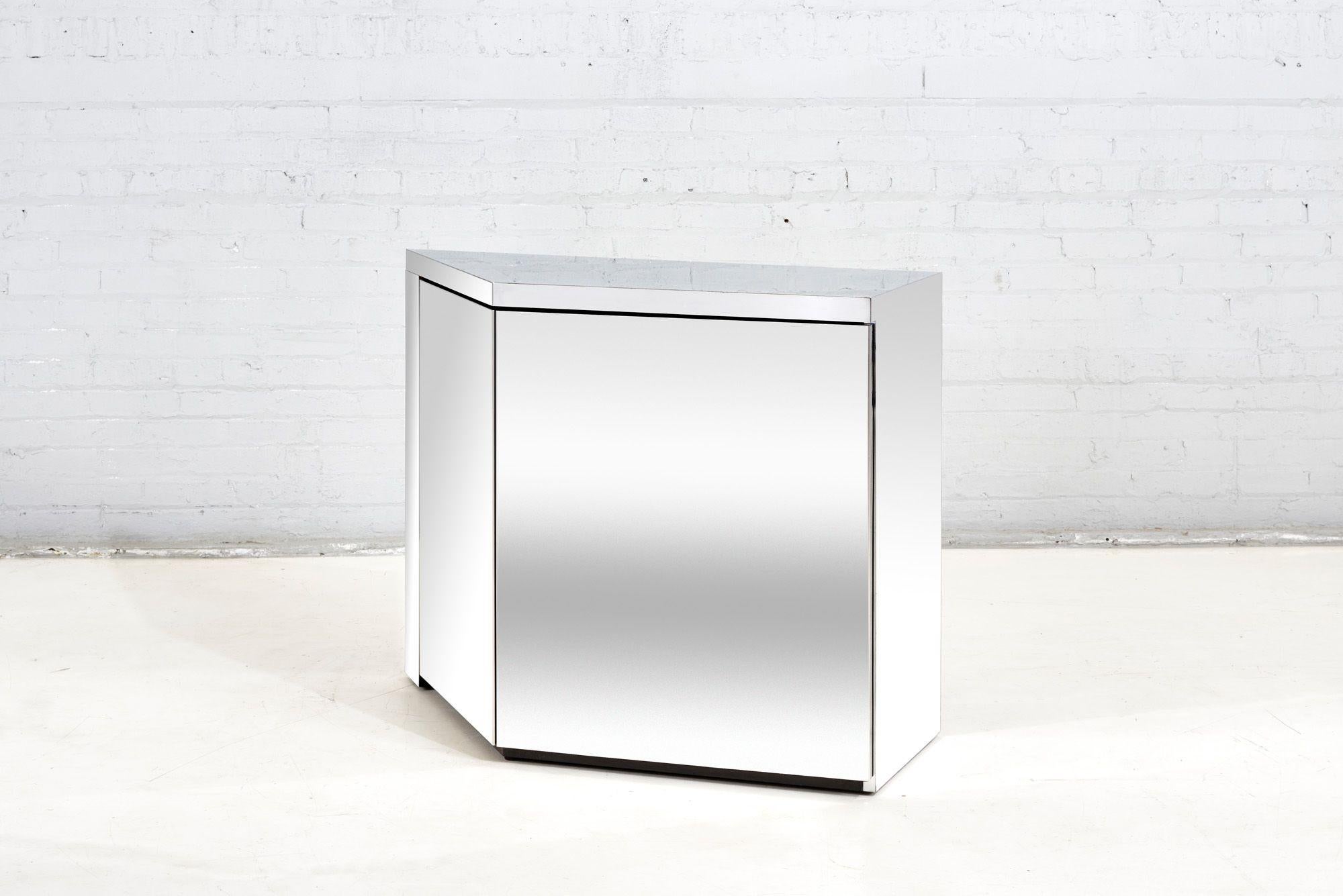 Stainless Steel Corner/bar cabinet, 1970