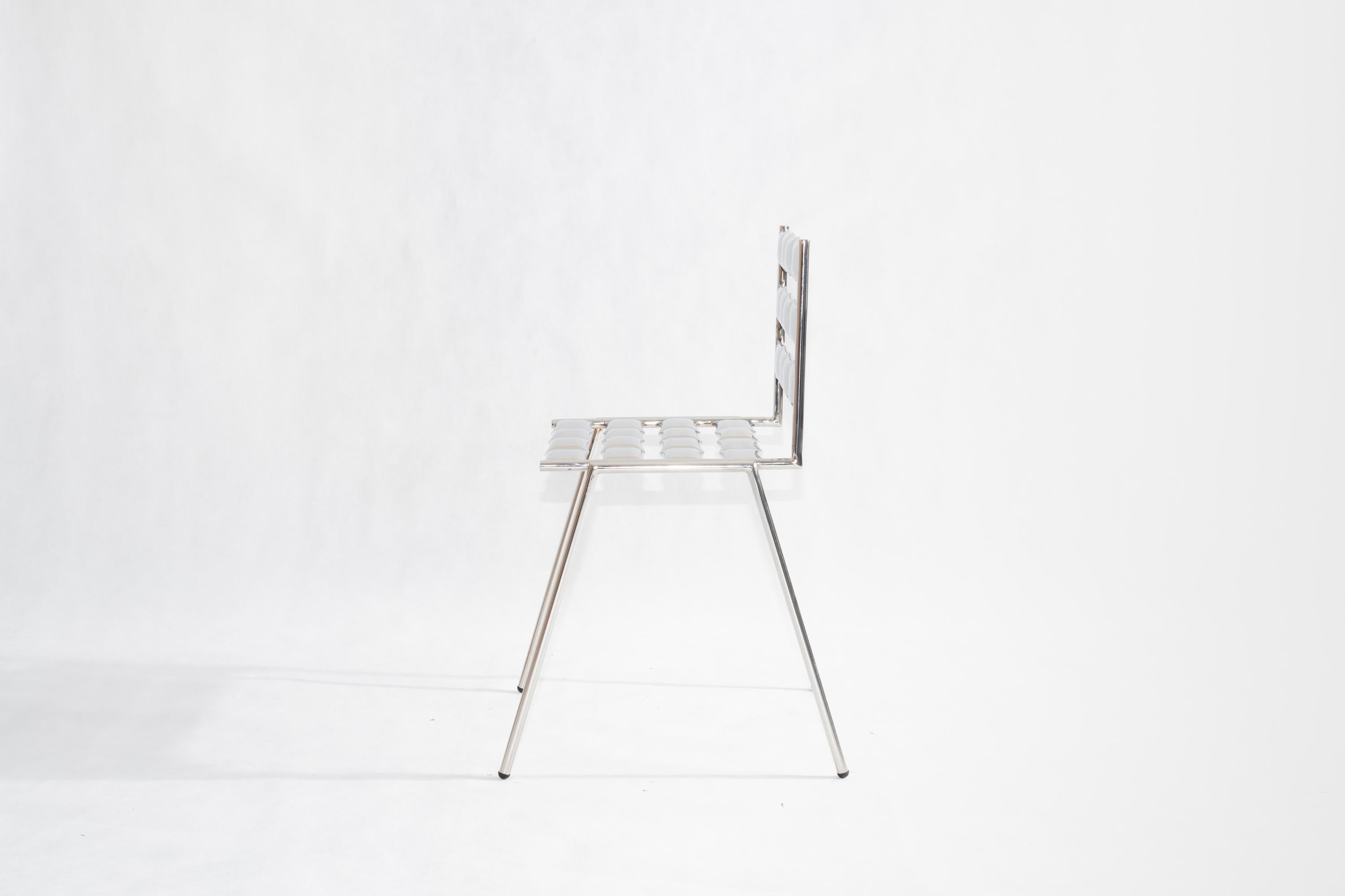 Polish Stainless Steel Cosmic Chair by  Mati Sipiora For Sale