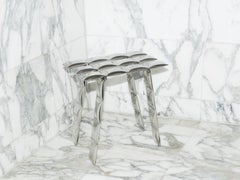 Stainless Steel Cosmic Stool by  Mati Sipiora