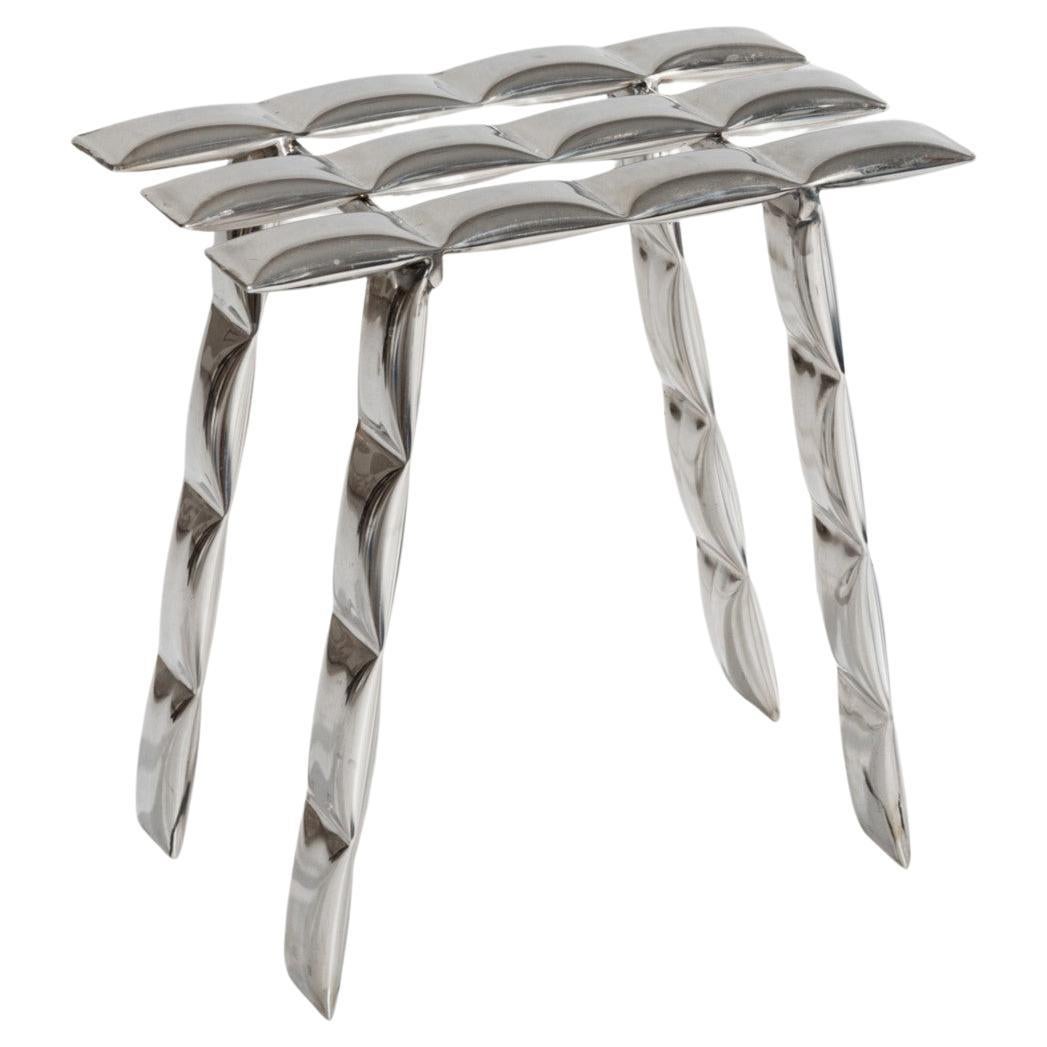 Stainless Steel Cosmic Stool by  Mati Sipiora For Sale