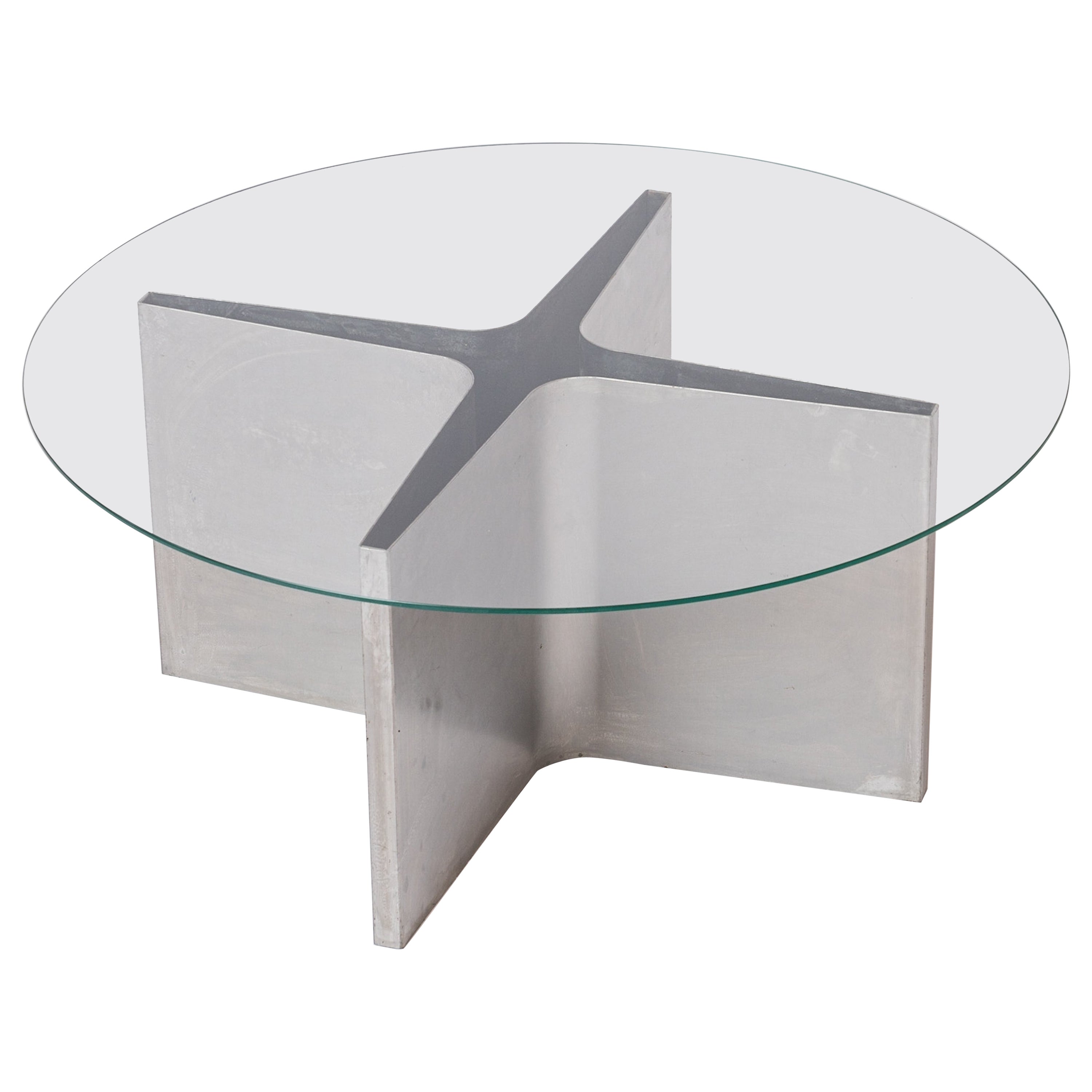 Table en forme de croix en acier inoxydable d'Etienne Fermigier, France, années 1960 en vente