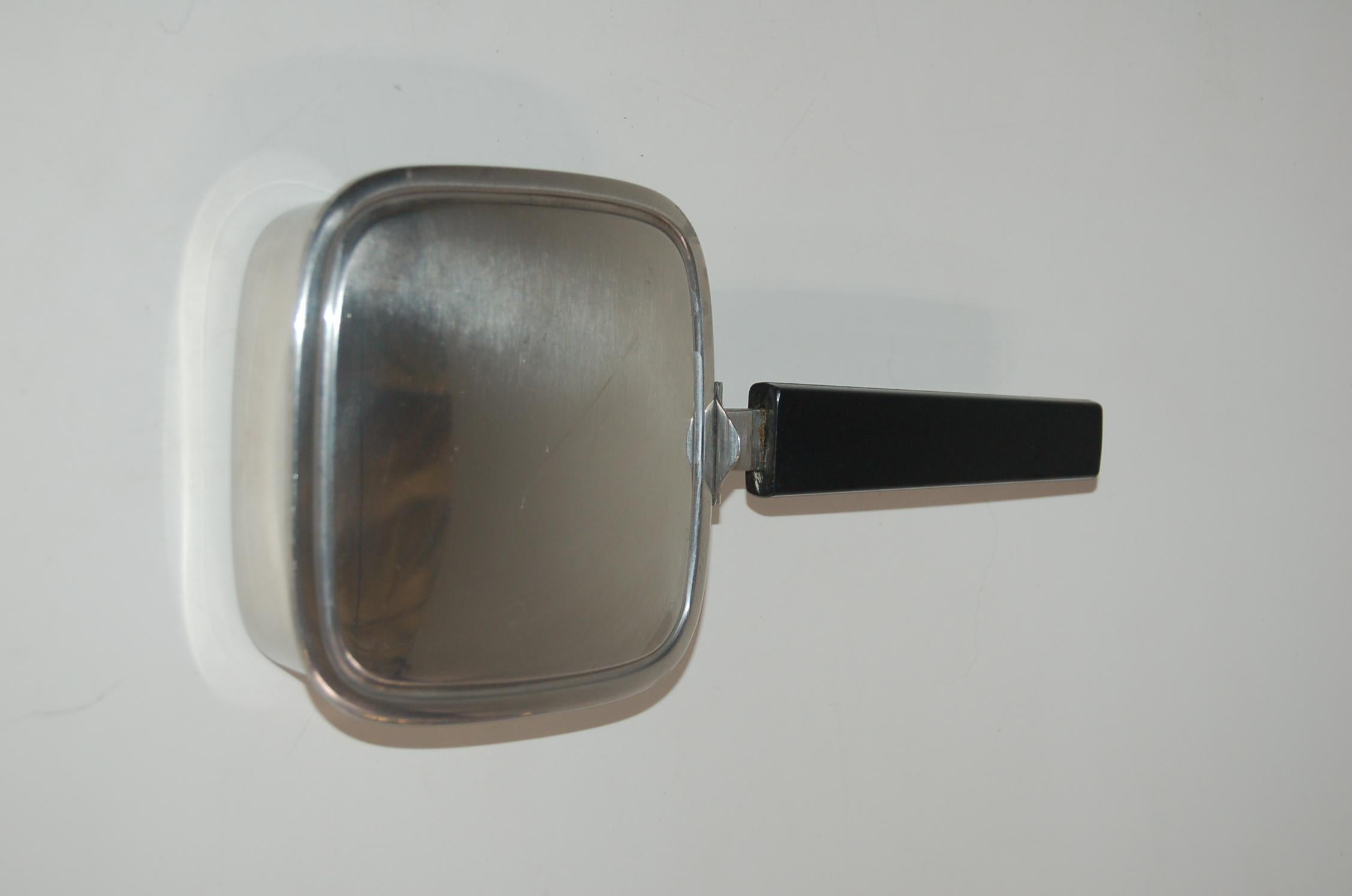 Polished Stainless Steel Crumb Catcher Ashtray Butler Bakelite Handle Made in Sweden For Sale