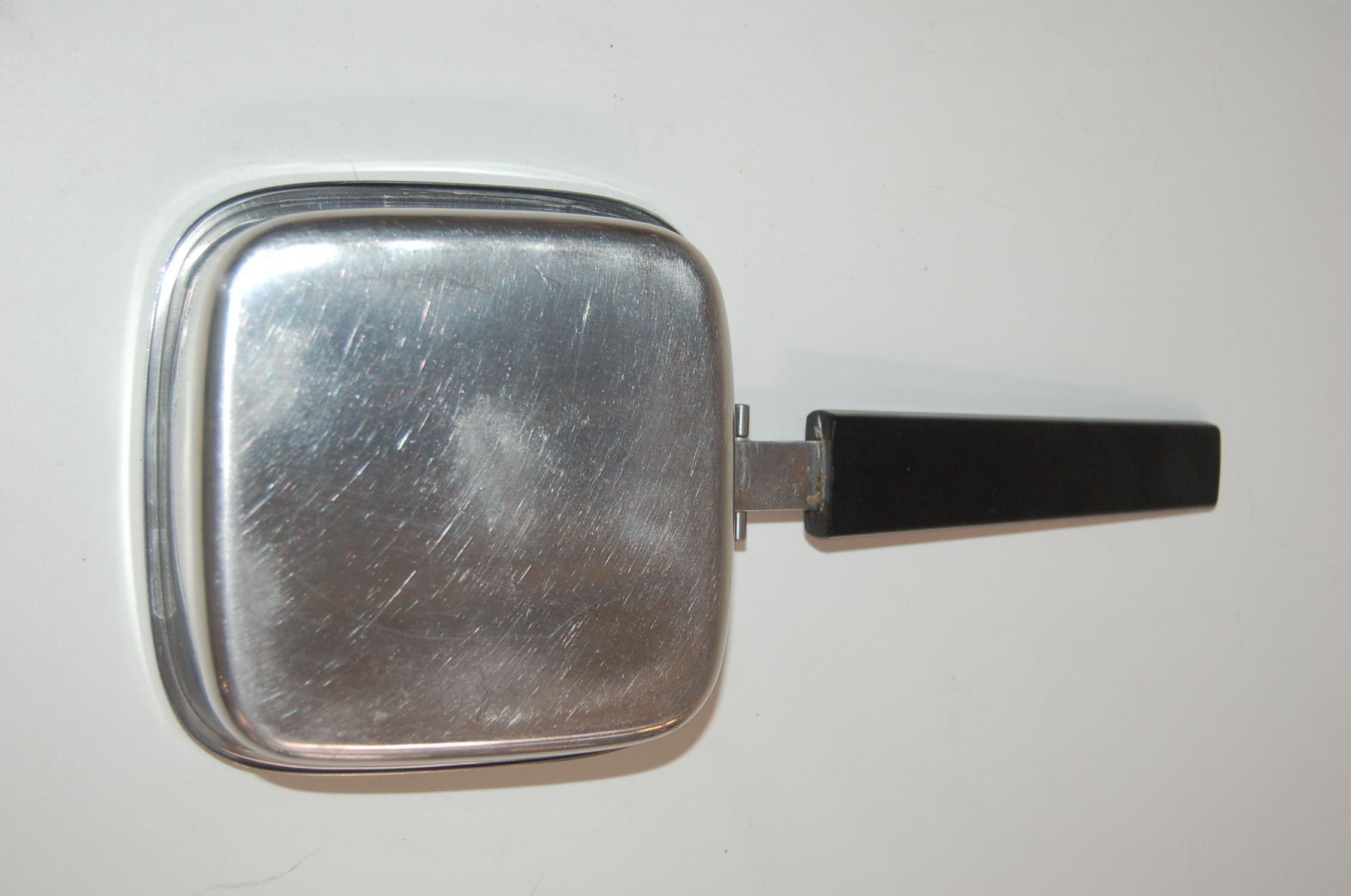 Mid-20th Century Stainless Steel Crumb Catcher Ashtray Butler Bakelite Handle Made in Sweden For Sale