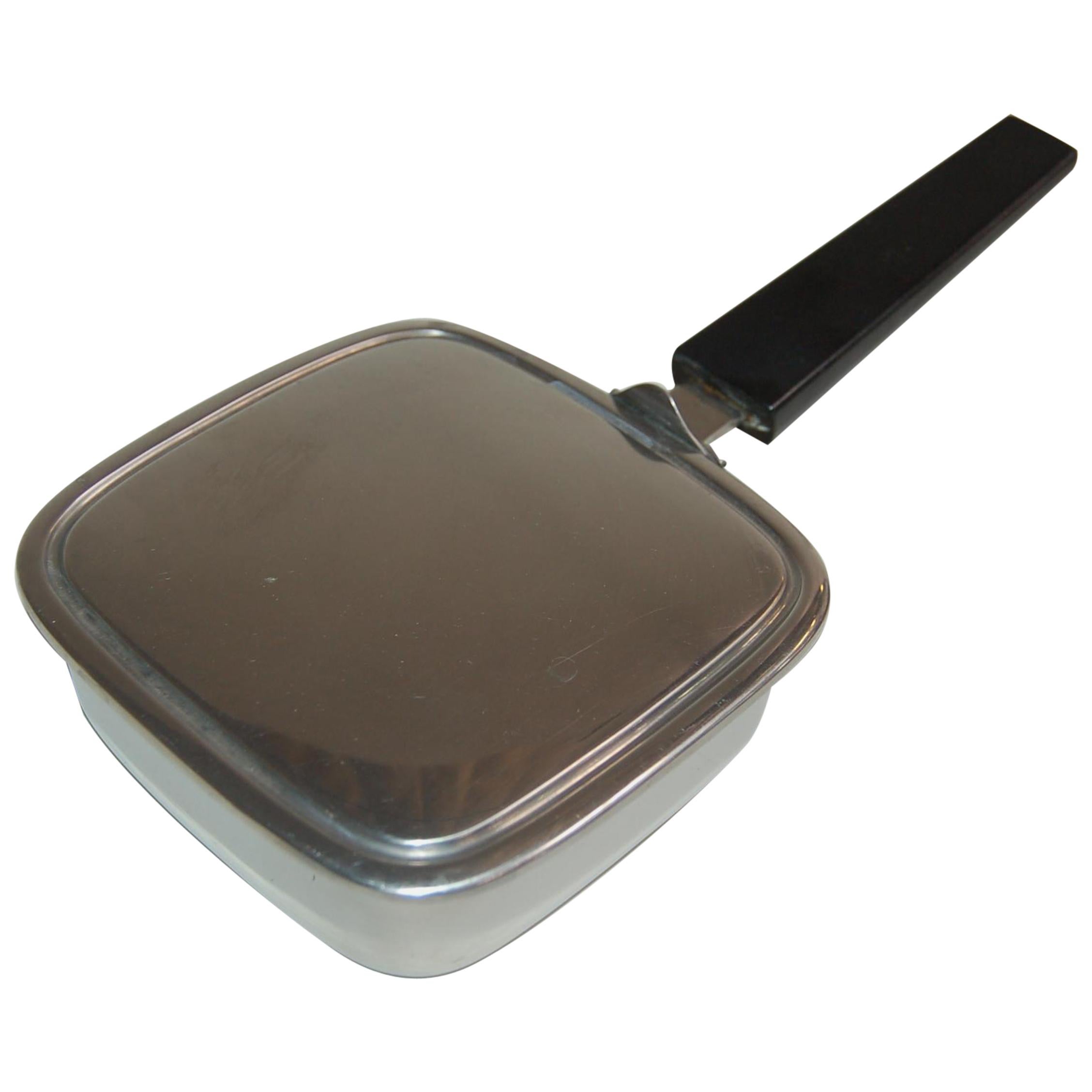 Stainless Steel Crumb Catcher Ashtray Butler Bakelite Handle Made in Sweden For Sale