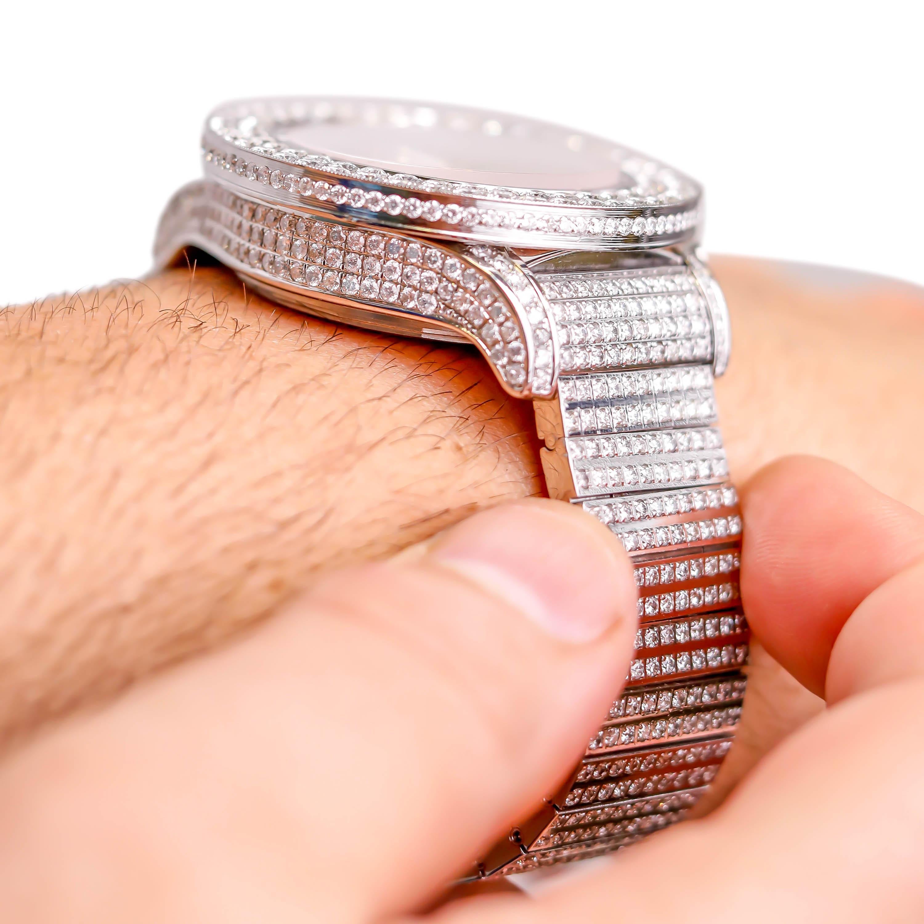 Edelstahl 33 Karat Diamant Breitling Chronometer Automatik-Zifferblattuhr im Angebot 2