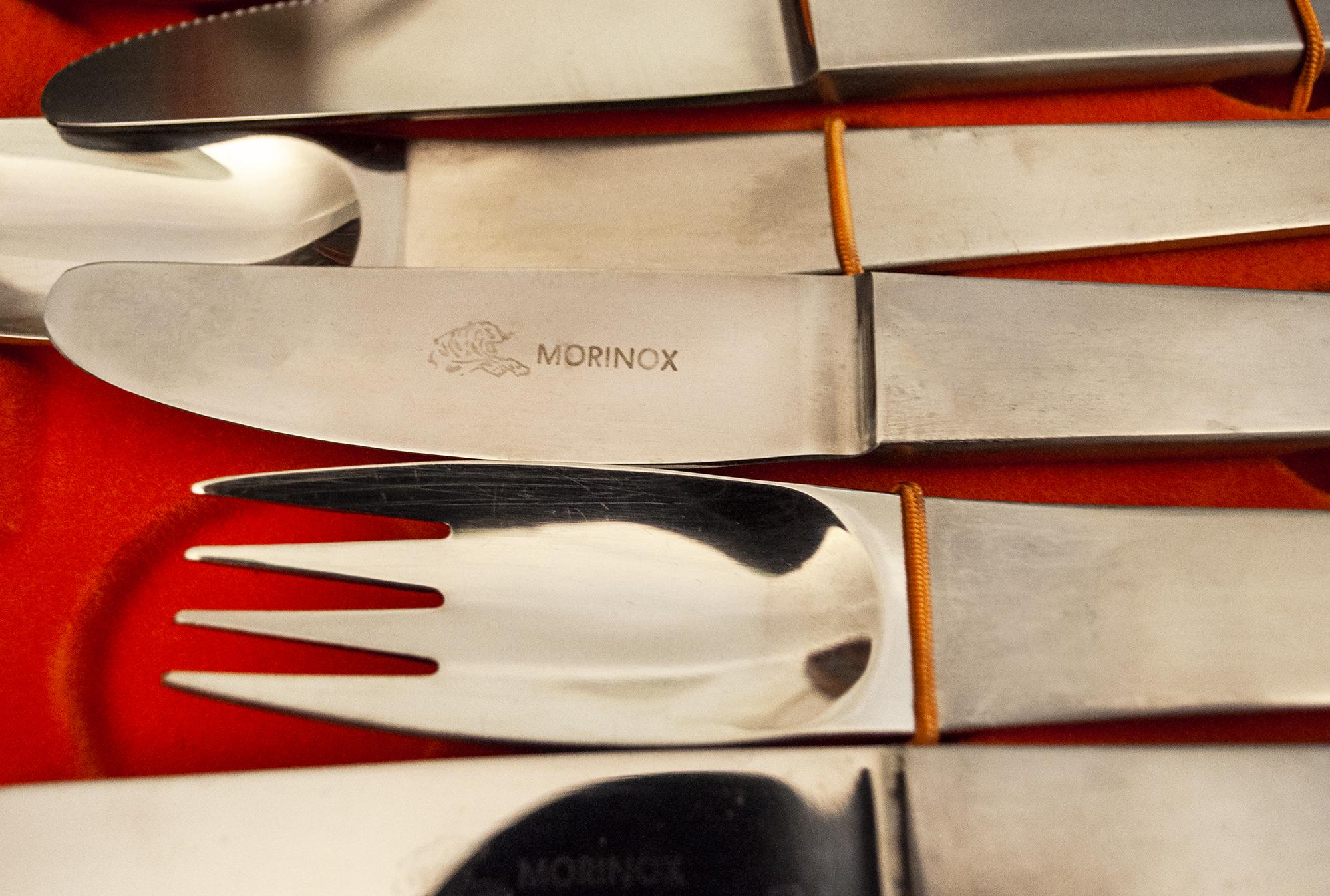 Stainless steel cutlery set.
Designer Carl Aubock
Manufacturer Morinox
1950s.