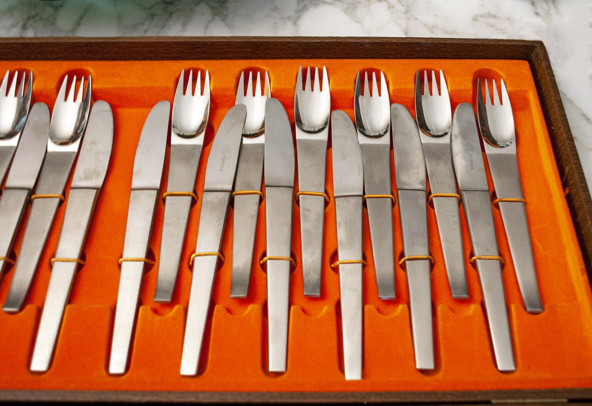 European Stainless Steel Cutlery Set by Carl Aubock for Morinox, 1950s