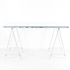 Schreibtisch aus Edelstahl, um 1970