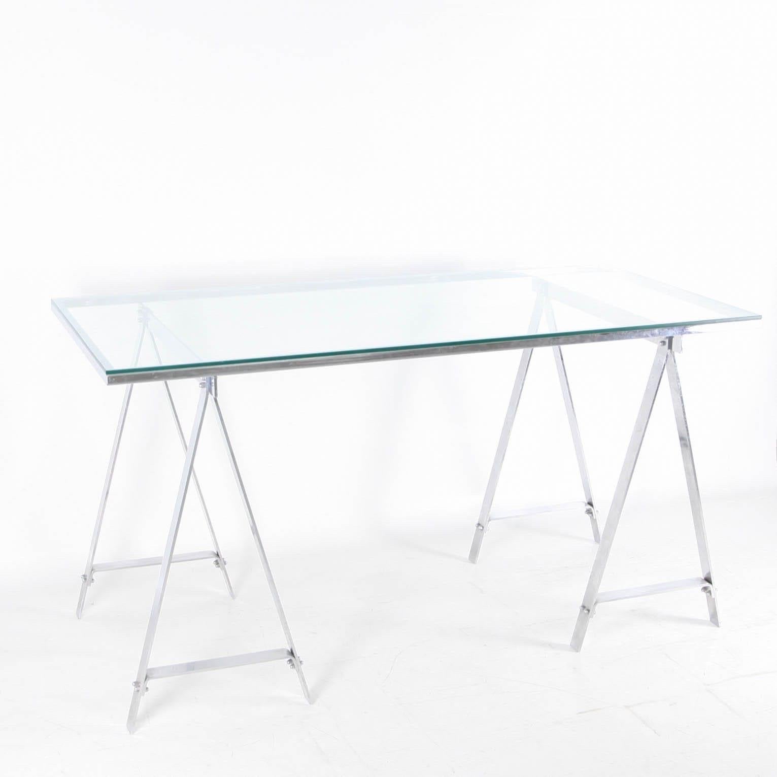 Stainless Steel Stainless steel desk circa 1970 For Sale