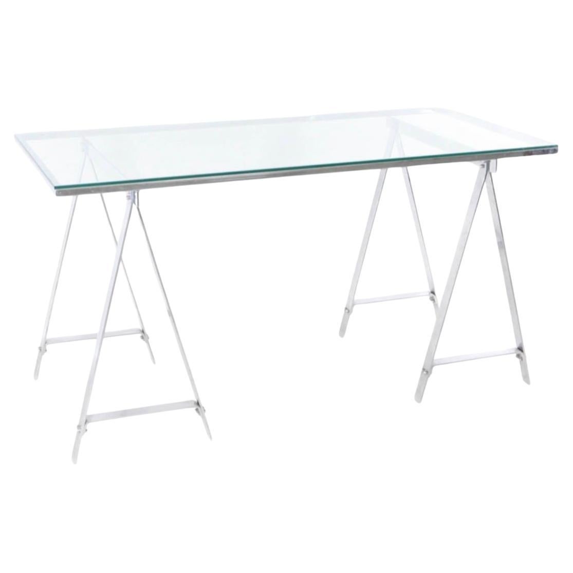 Bureau en acier inoxydable vers 1970
