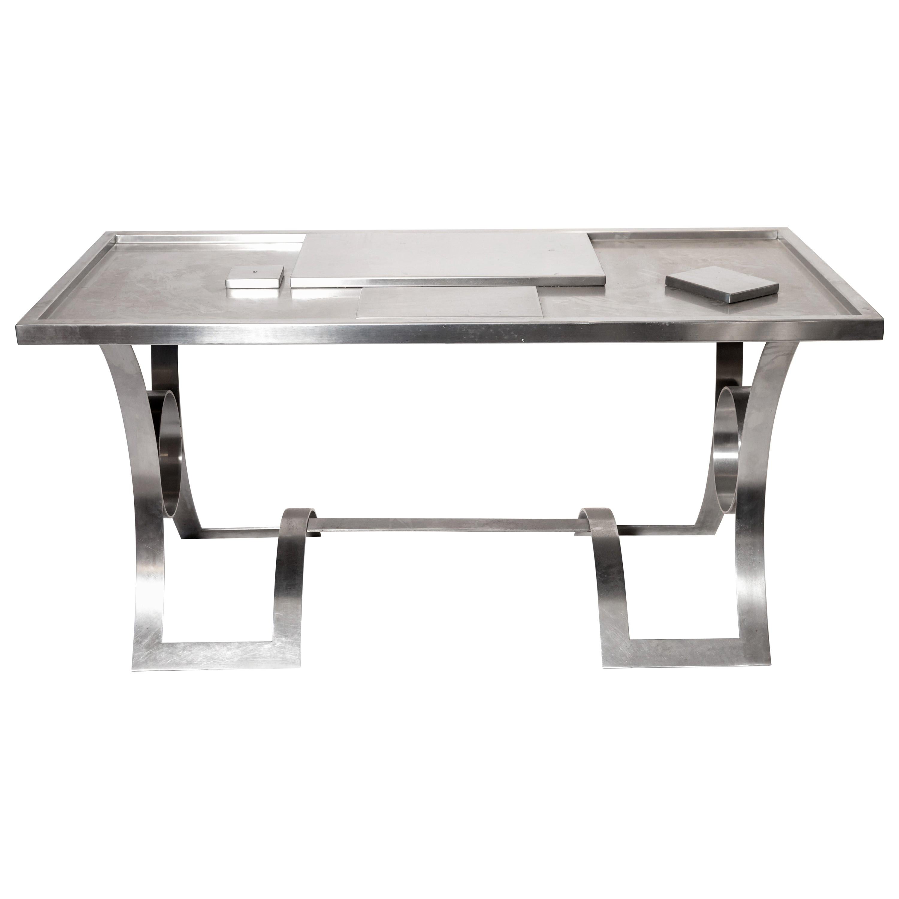 Industrial Factory Stainless Steel Standing Desk For Sale at 1stdibs
