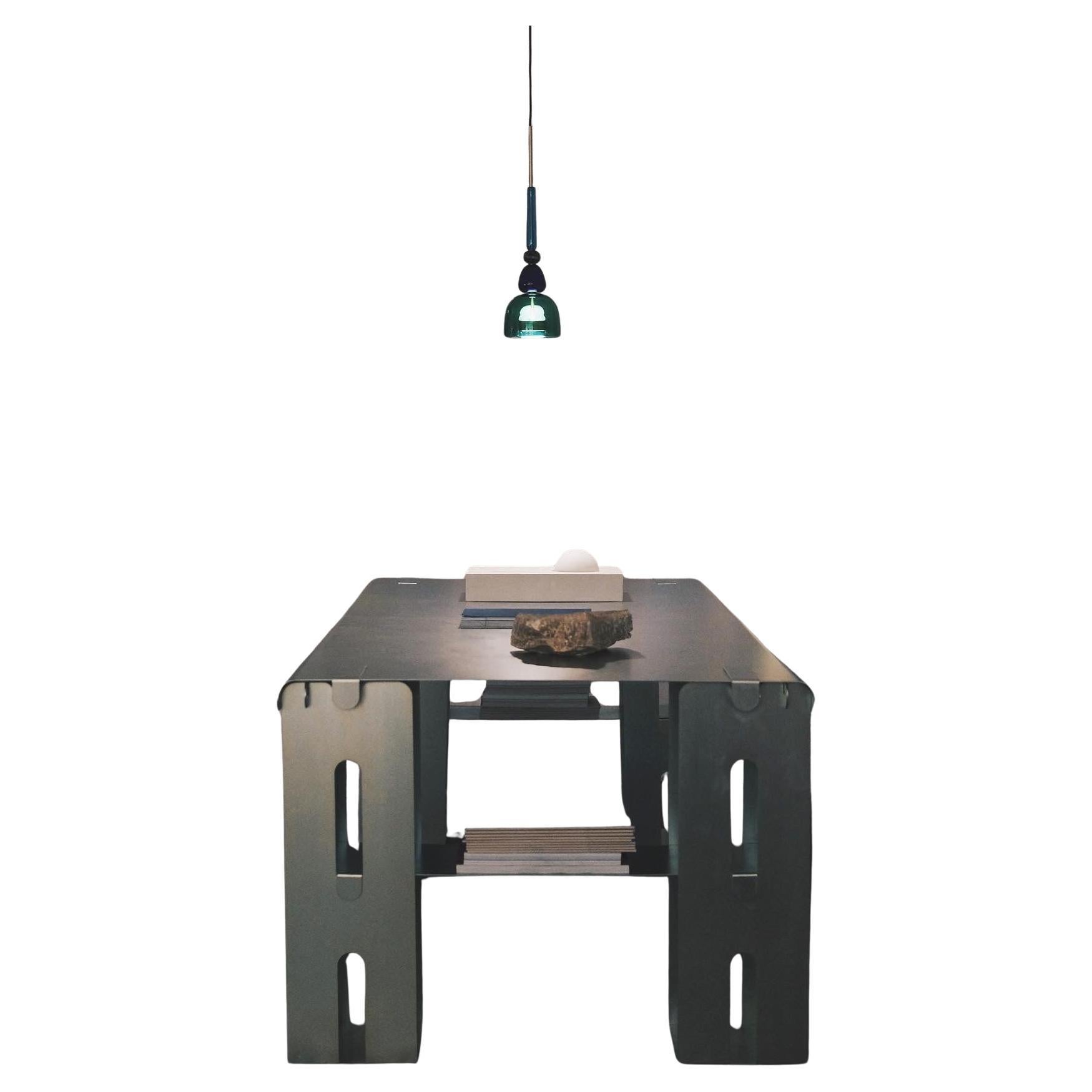 Stainless Steel Dining Table "SZ_02" by Rebecca Ackaert For Sale