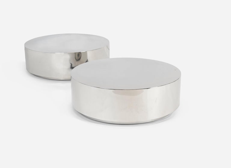 Stainless Steel Drum Coffee Tables by Milo Baughman For Sale at 1stDibs milo baughman drum