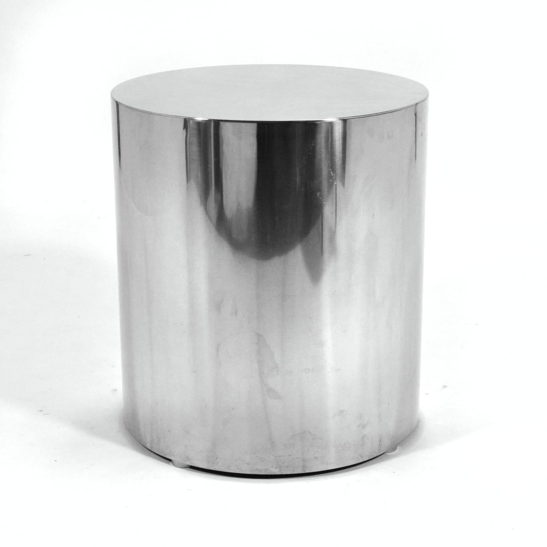 Modern Stainless Steel Drum Table