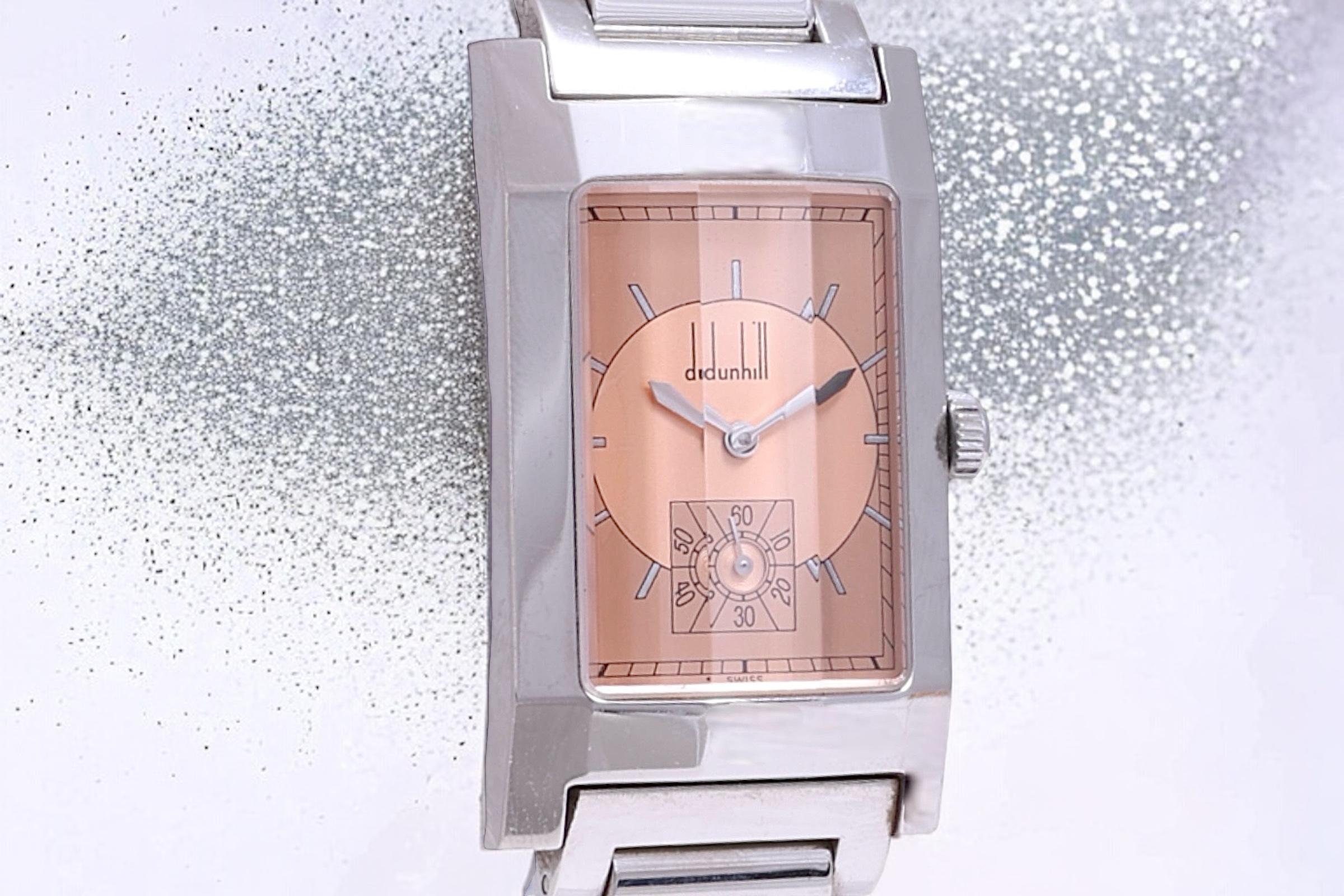 Stainless Steel Dunhill Facet Wrist Watch  For Sale 6