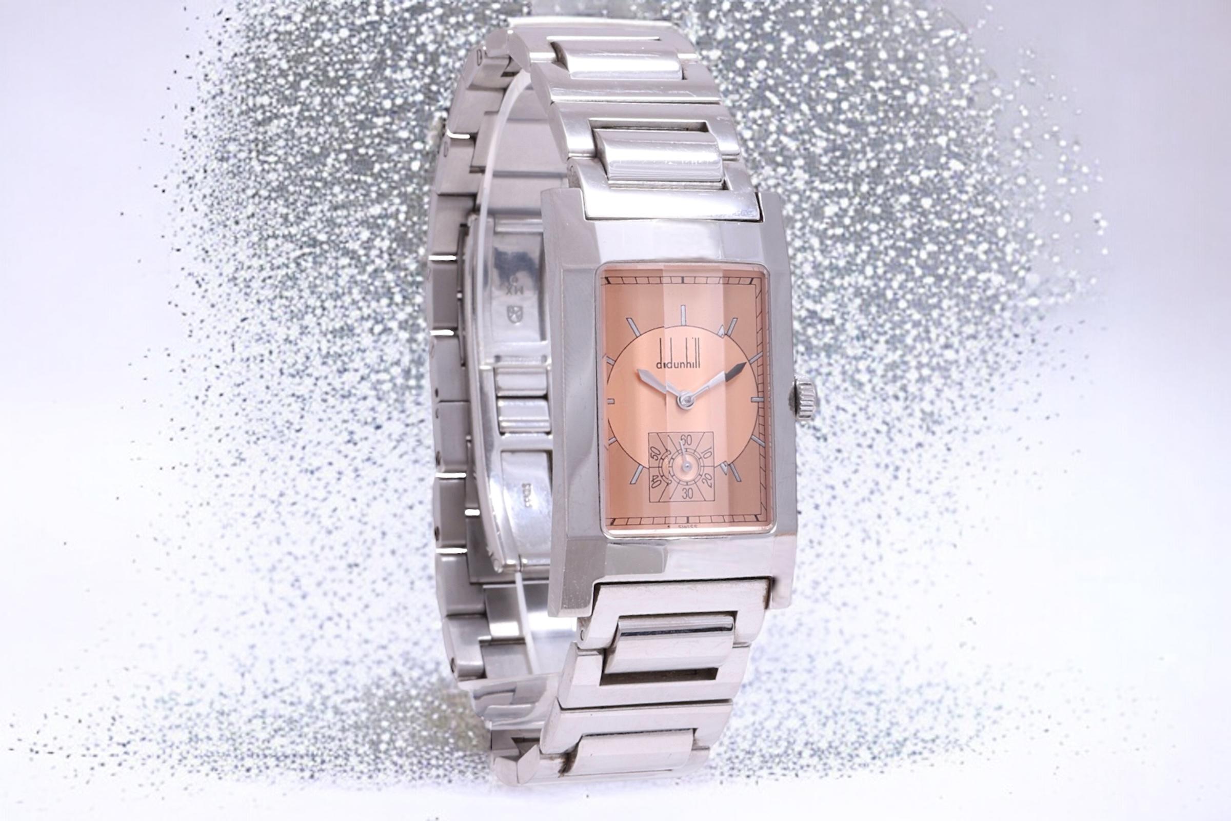 Stainless Steel Dunhill Facet Wrist Watch  For Sale 7