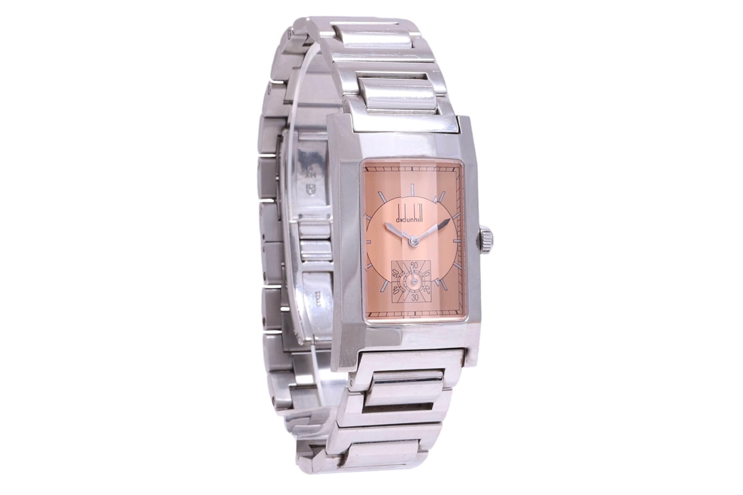 Art Deco Stainless Steel Dunhill Facet Wrist Watch  For Sale