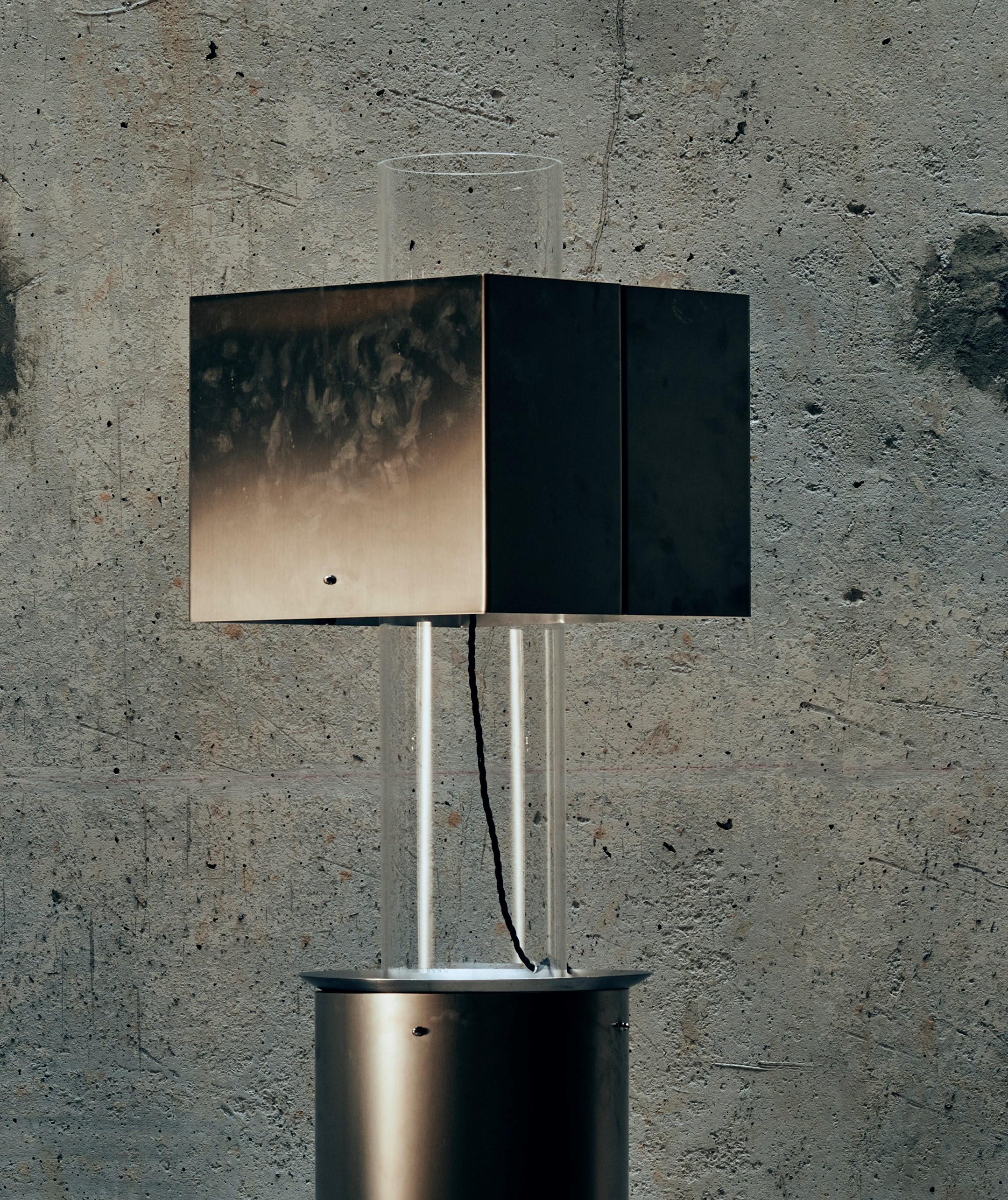 Stainless steel floating lamp by Brajak Vitberg
Materials: Plexiglass, stainless steel
Dimensions: 66 x 32.5 cm

Lampshades are available in matte and polished stainless steel, please contact us.

Bijelic and Brajak are two architects from