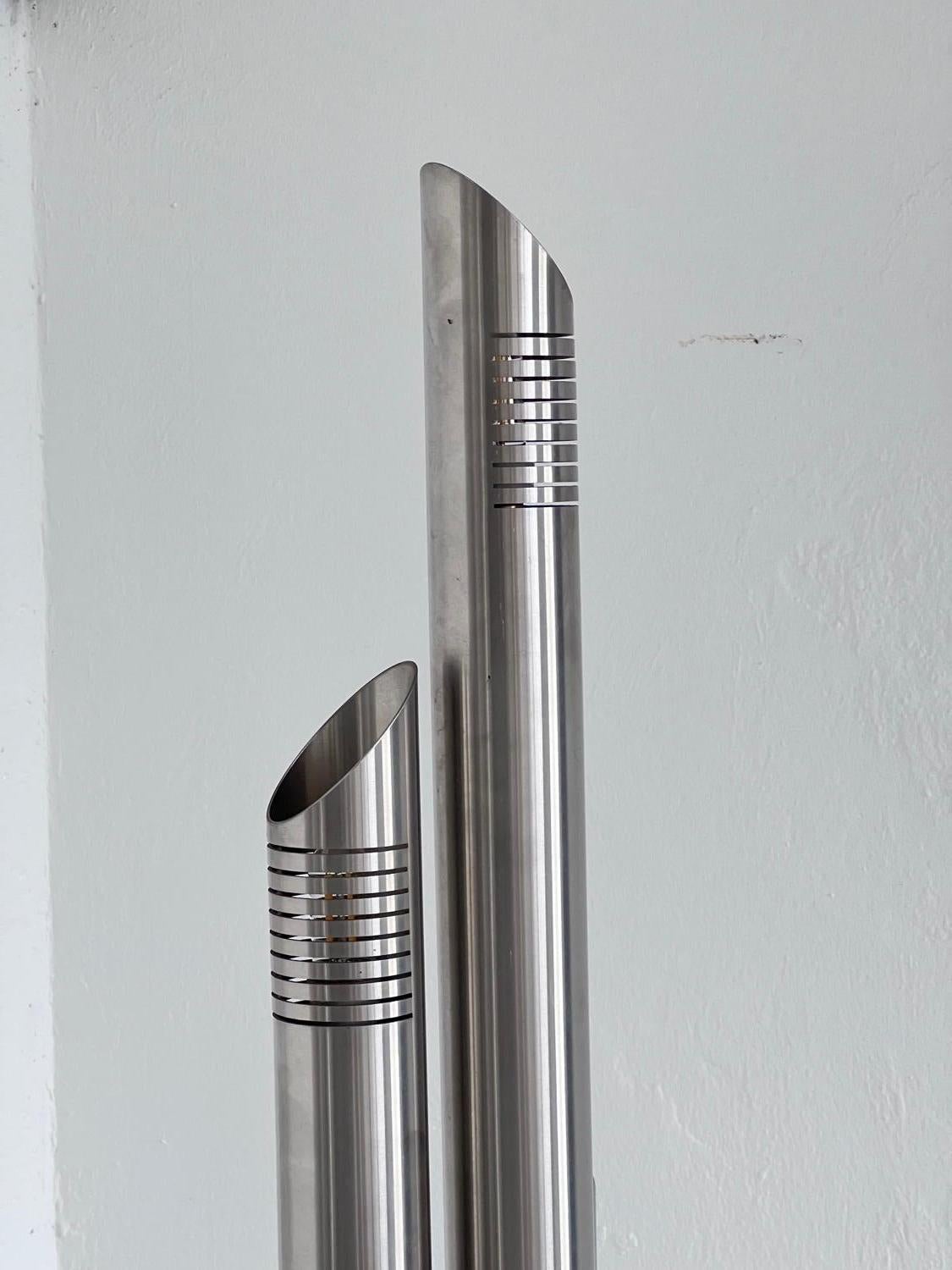 Stainless Steel Floor Lamp by Fontana for Reggiani, Italian Collectible Design In Good Condition For Sale In Milano, IT
