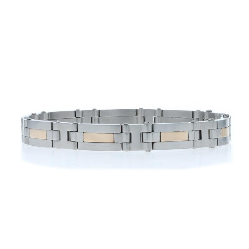 Bracciale da uomo in acciaio inossidabile e oro a maglie 8 1/2