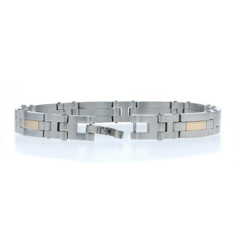 Bracciale da uomo in acciaio inossidabile e oro a maglie 8 1/2