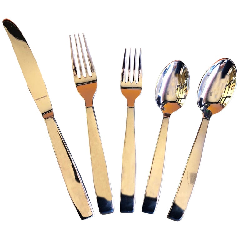 Stainless Steel "Houston" Flatware by Ralph Lauren For Sale at 1stDibs | ralph  lauren flatware on sale