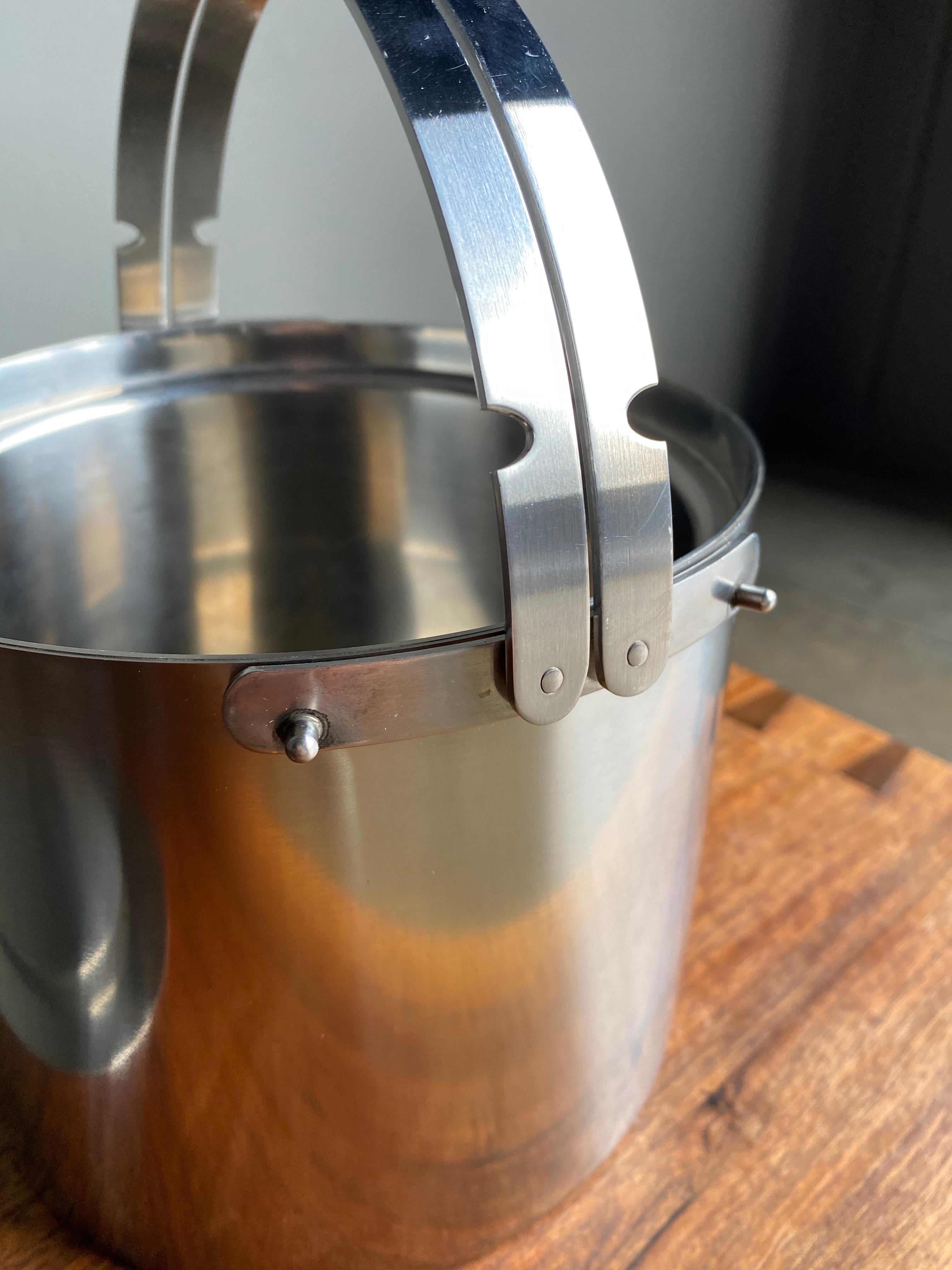 Seau à glace en acier inoxydable d'Arne Jacobsen pour Stelton, Danemark, années 1960 en vente 8