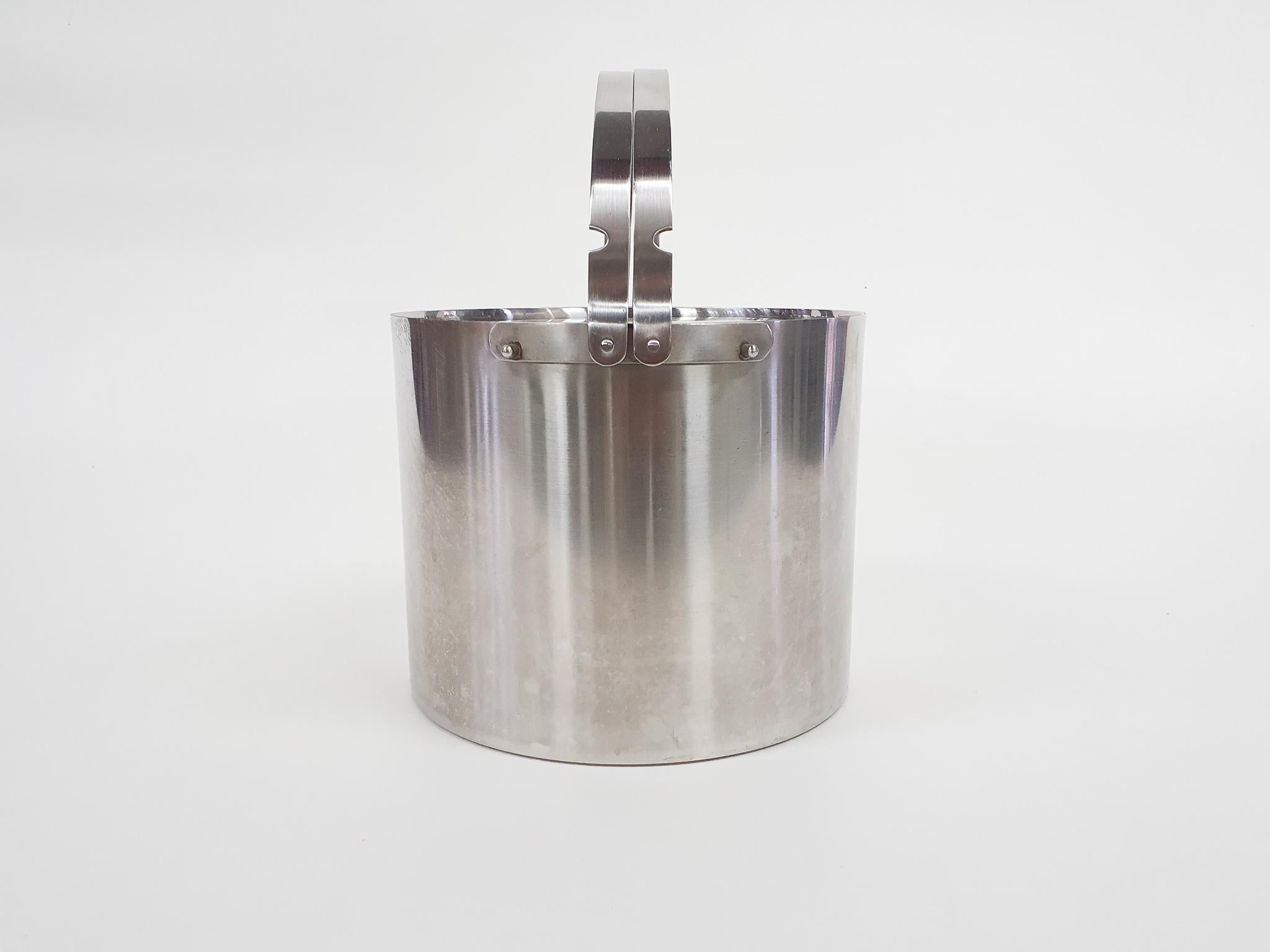 Mid-Century Modern Stainless Steel Ice Bucket by Arne Jacobsen for Stelton, Denmark, 1960's For Sale