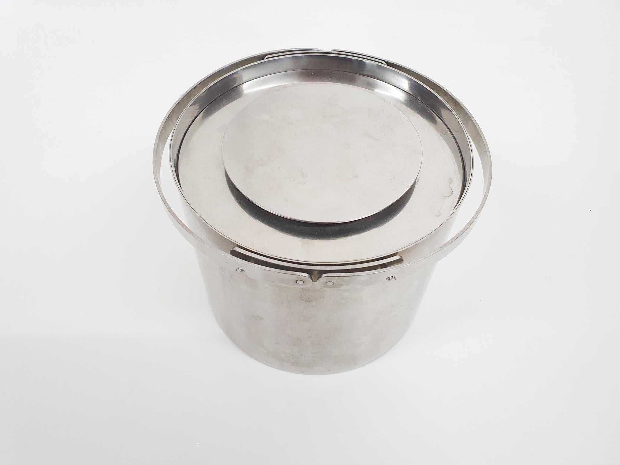 Mid-20th Century Stainless Steel Ice Bucket by Arne Jacobsen for Stelton, Denmark, 1960's For Sale