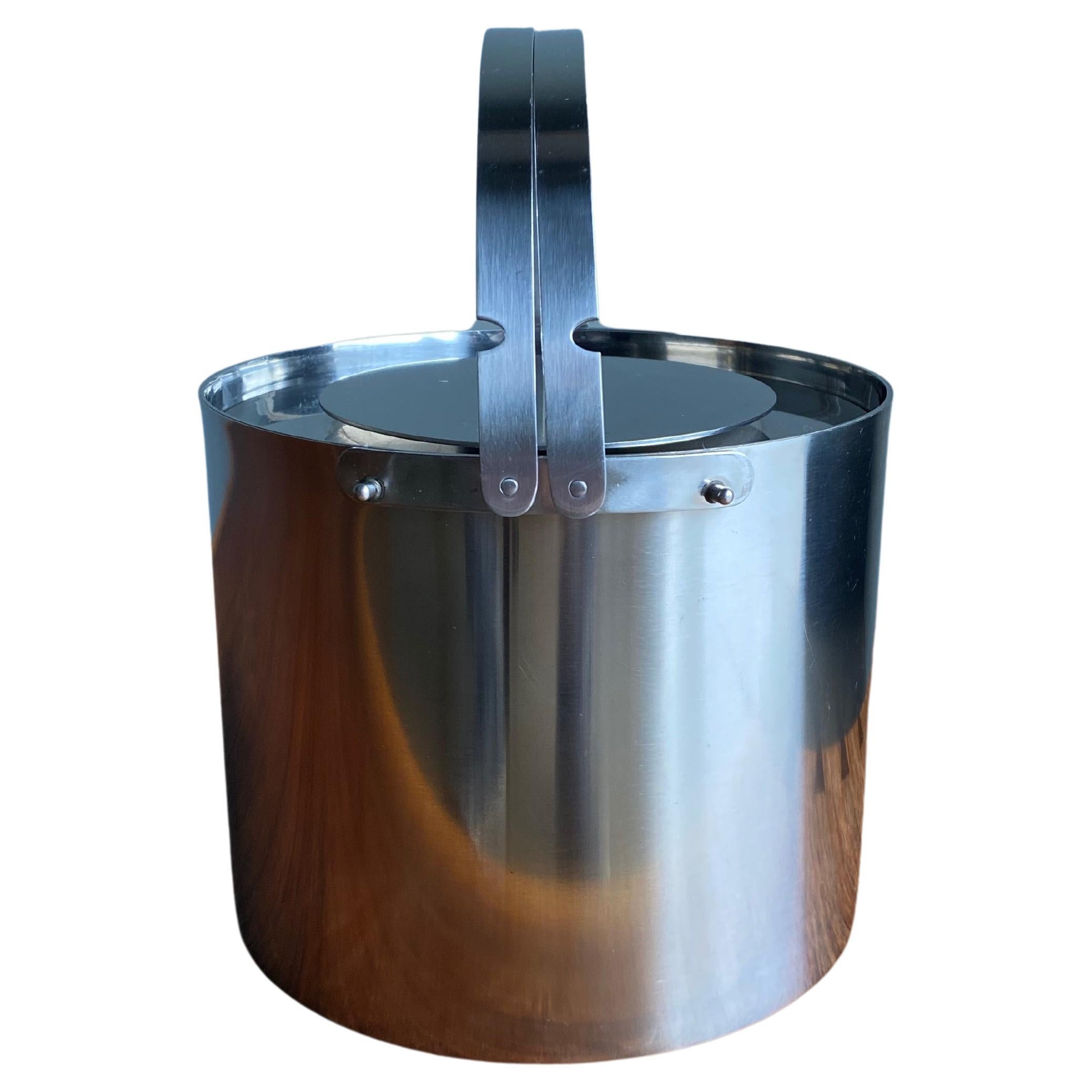 Stainless Steel Ice Bucket by Arne Jacobsen for Stelton, Denmark 1960s For Sale
