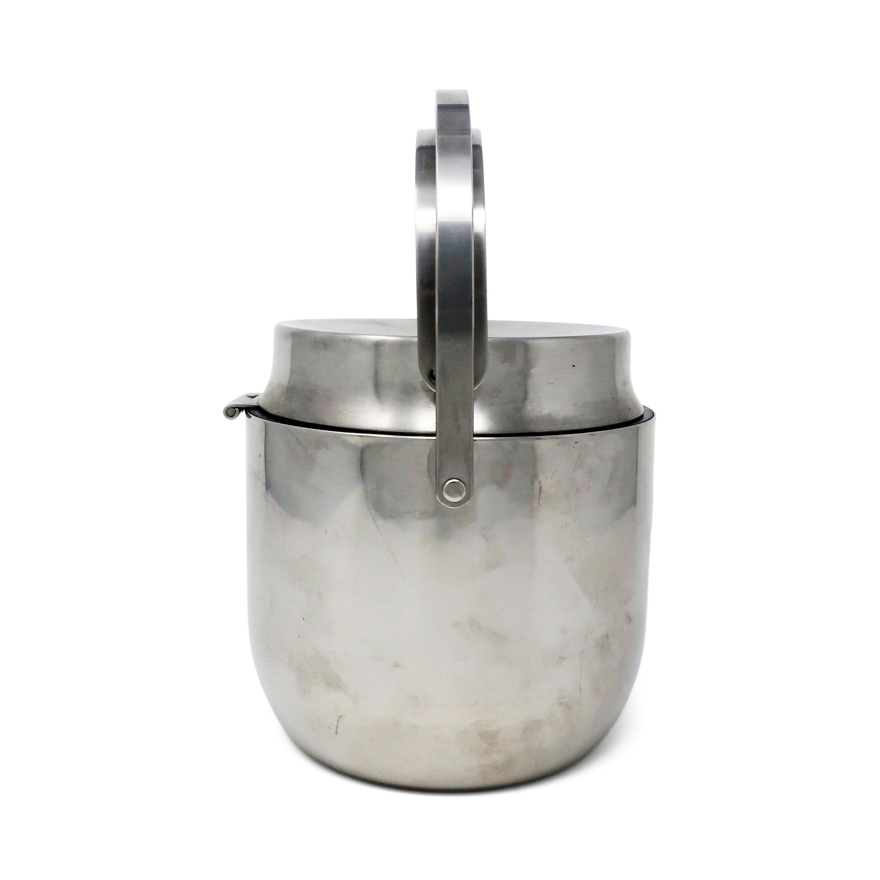 Postmoderne Seau à glace en acier inoxydable par Carlo Mazzeri pour Alessi
