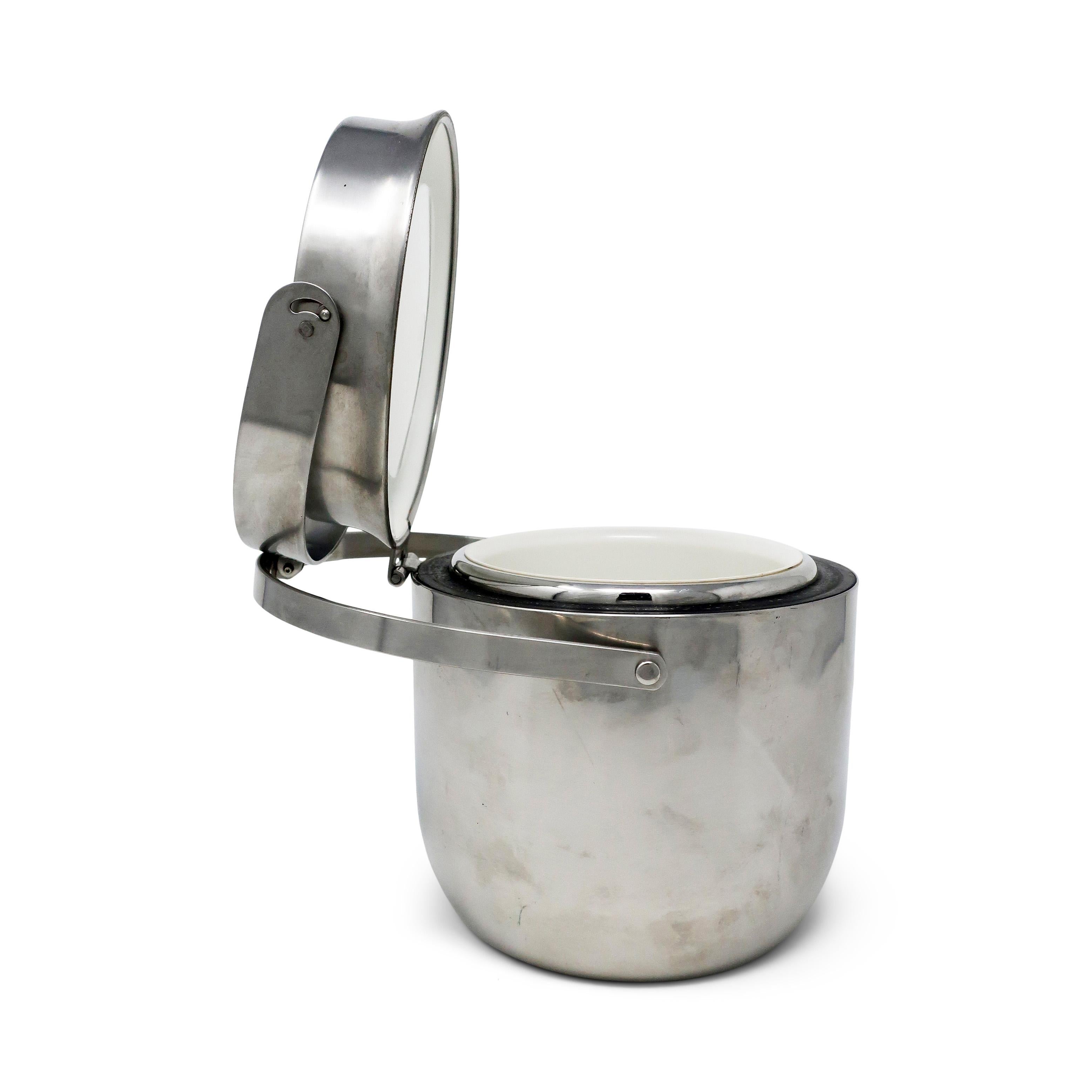 italien Seau à glace en acier inoxydable par Carlo Mazzeri pour Alessi