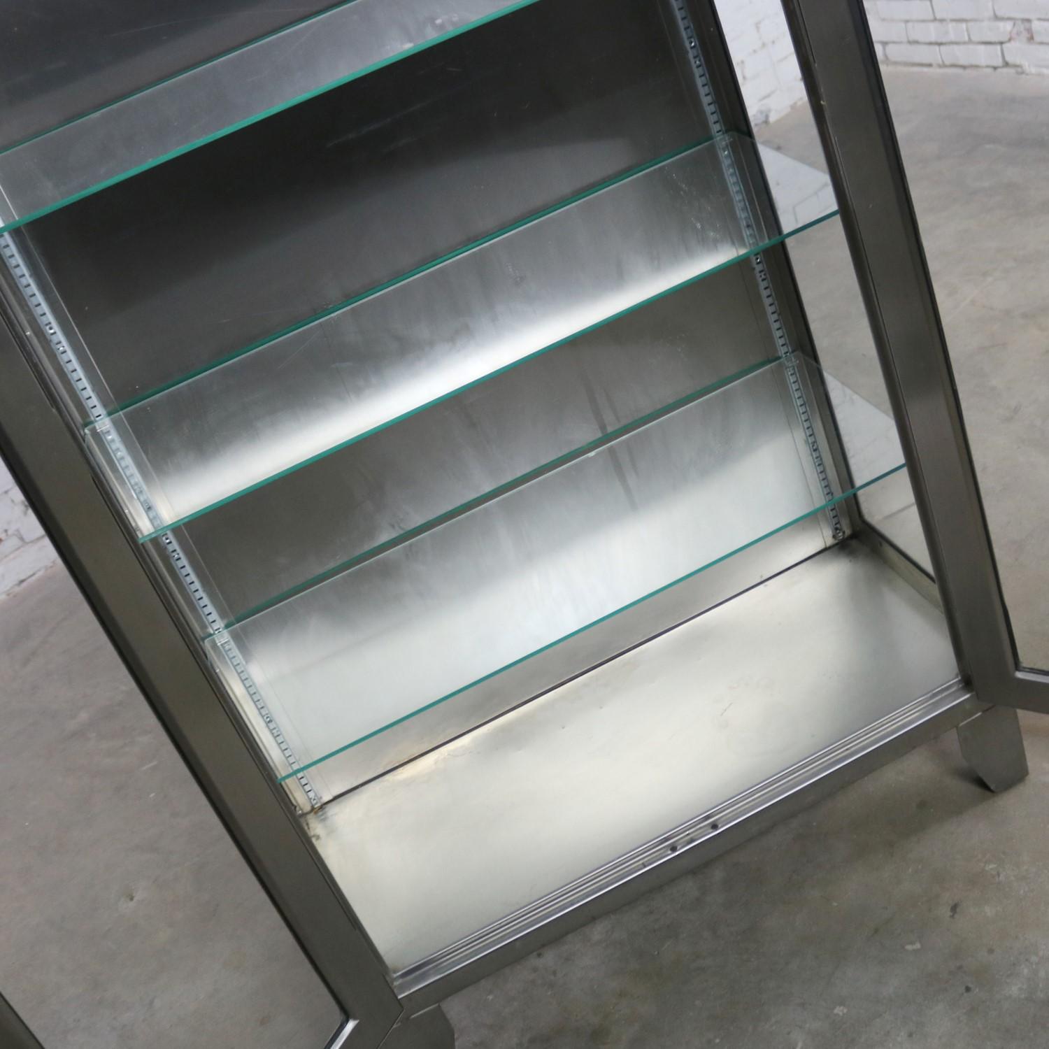 Stainless Steel Industrial Display Apothecary Medical Cabinet with Glass Doors 6 2