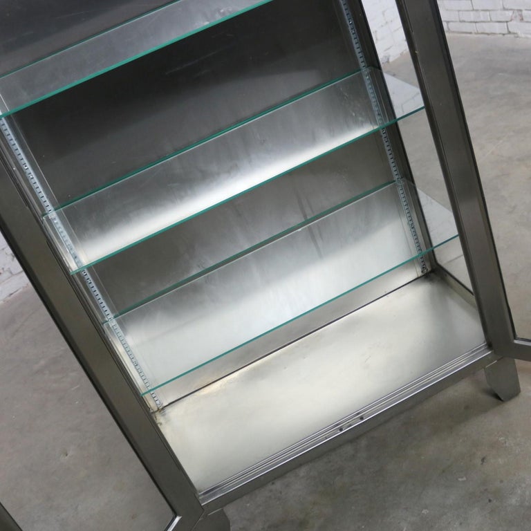 Stainless Steel Industrial Display Apothecary Medical Cabinet with Glass Doors 6 5