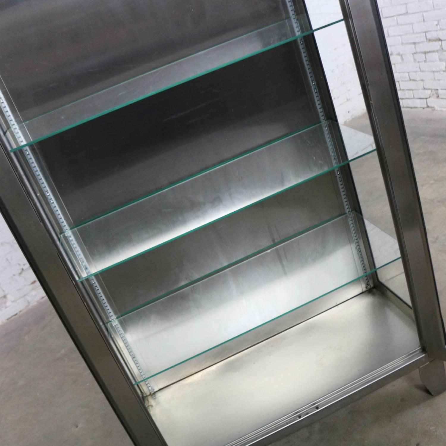Stainless Steel Industrial Display Apothecary Medical Cabinet with Glass Doors 6 1