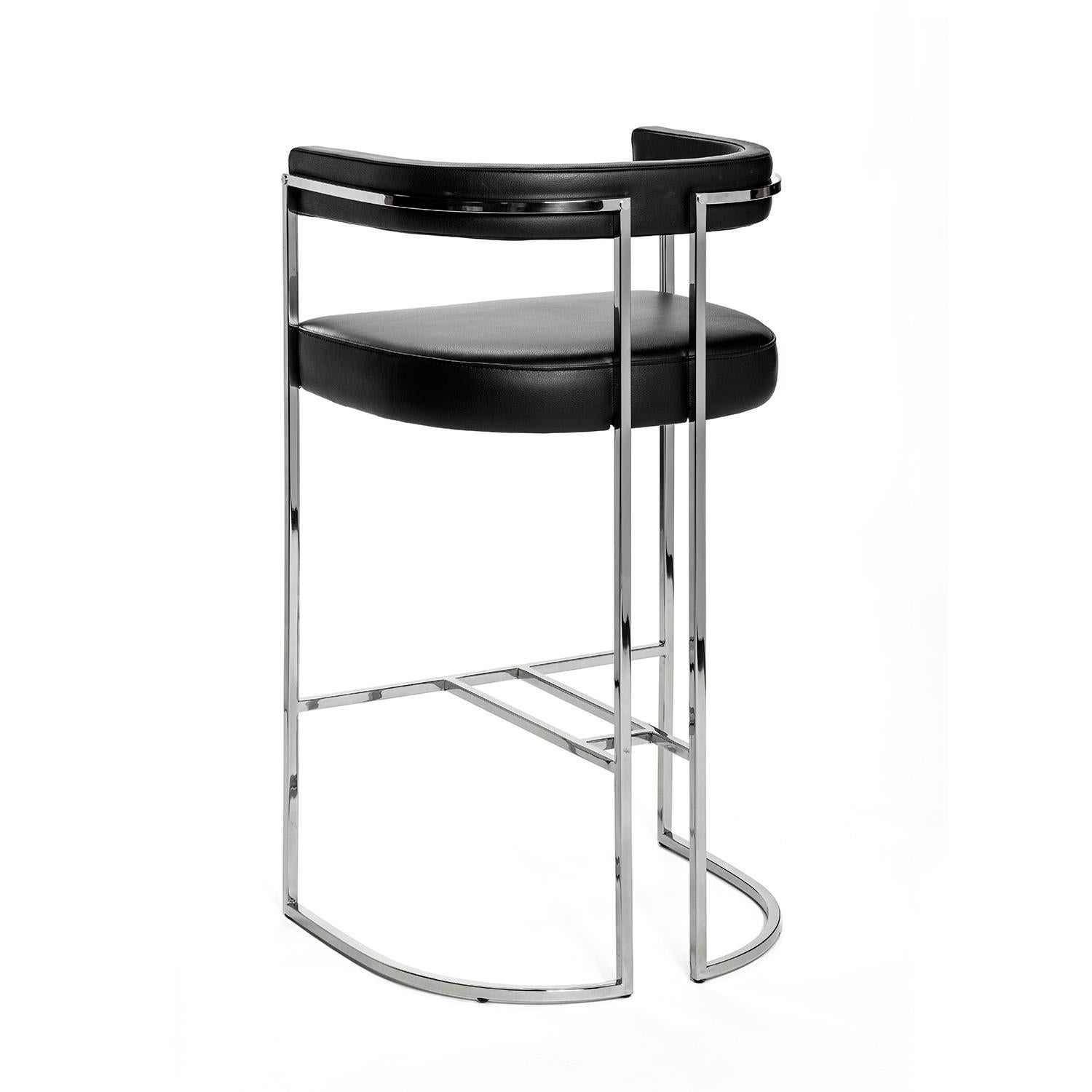 Portugais Tabouret de bar Julius en acier inoxydable de Duistt en vente
