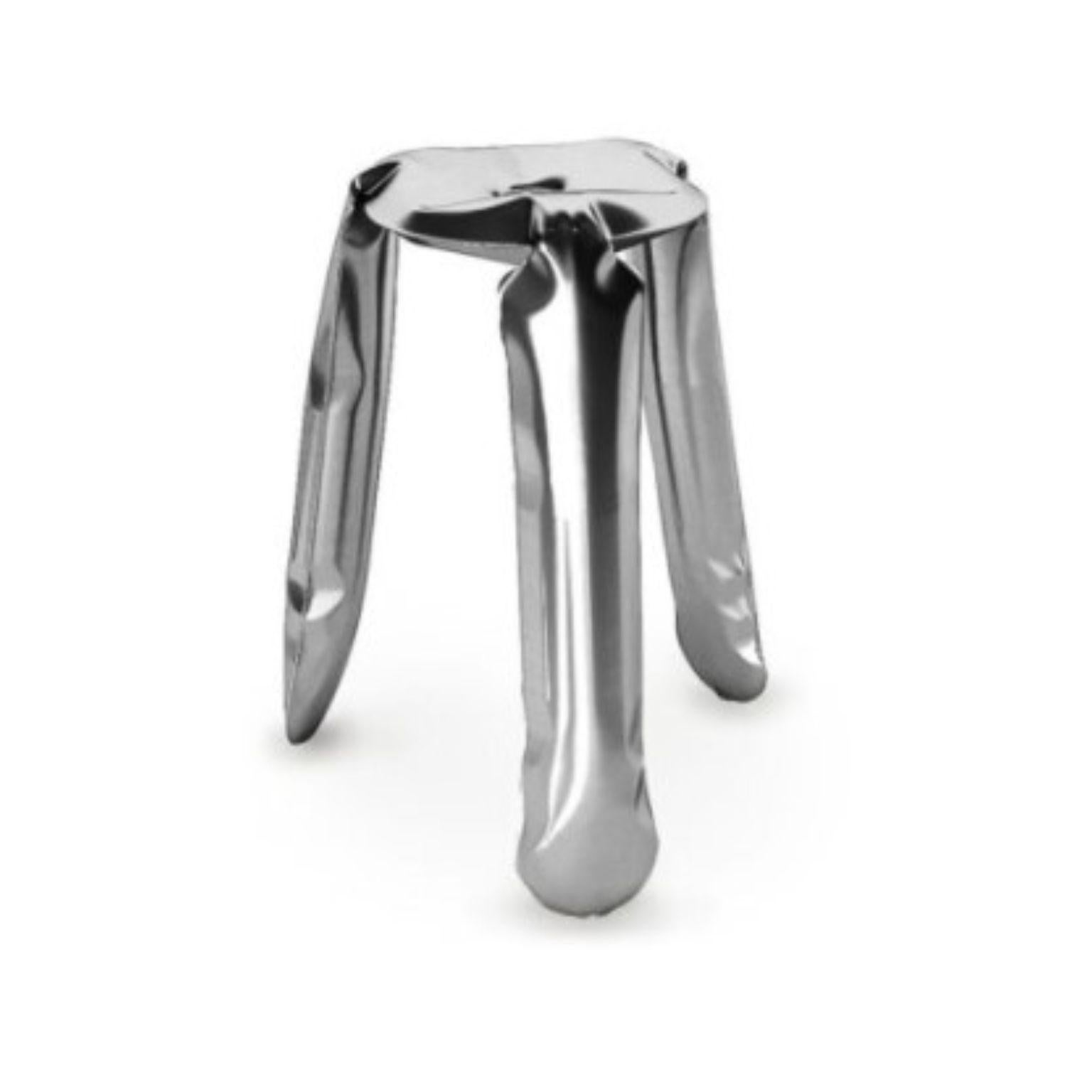 Stainless Steel Kitchen Plopp stool by Zieta
Dimensions: D 35 x H 65 cm 
Material: Stainless Steel.
Finish: Polished.
Available in colors: Beige, black, blue, graphite, moss, umbra gray, and flamed gold. Available in Stainless Steel, Aluminum,