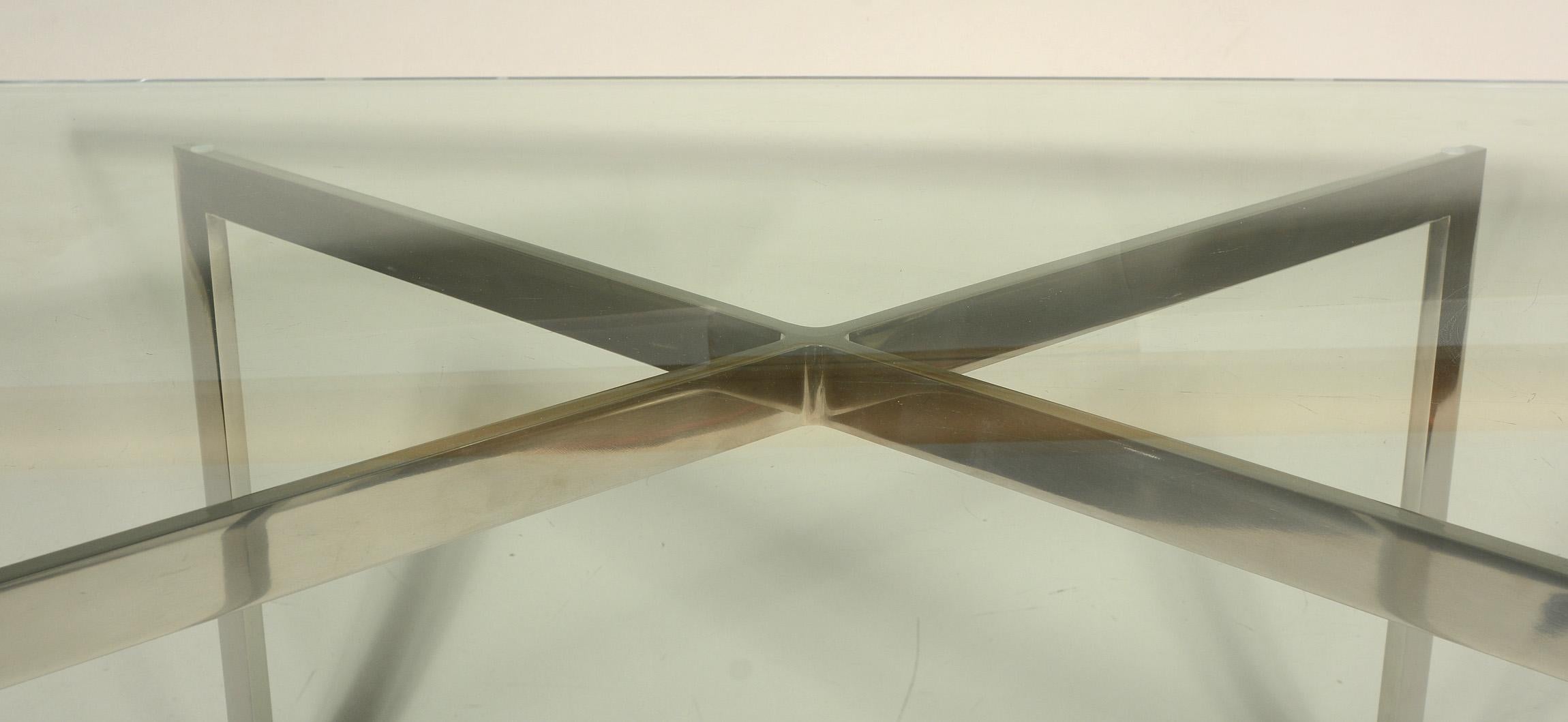 Stainless Steel Knoll Ludwig Mies Van Der Roe Barcelona Table For Sale 1