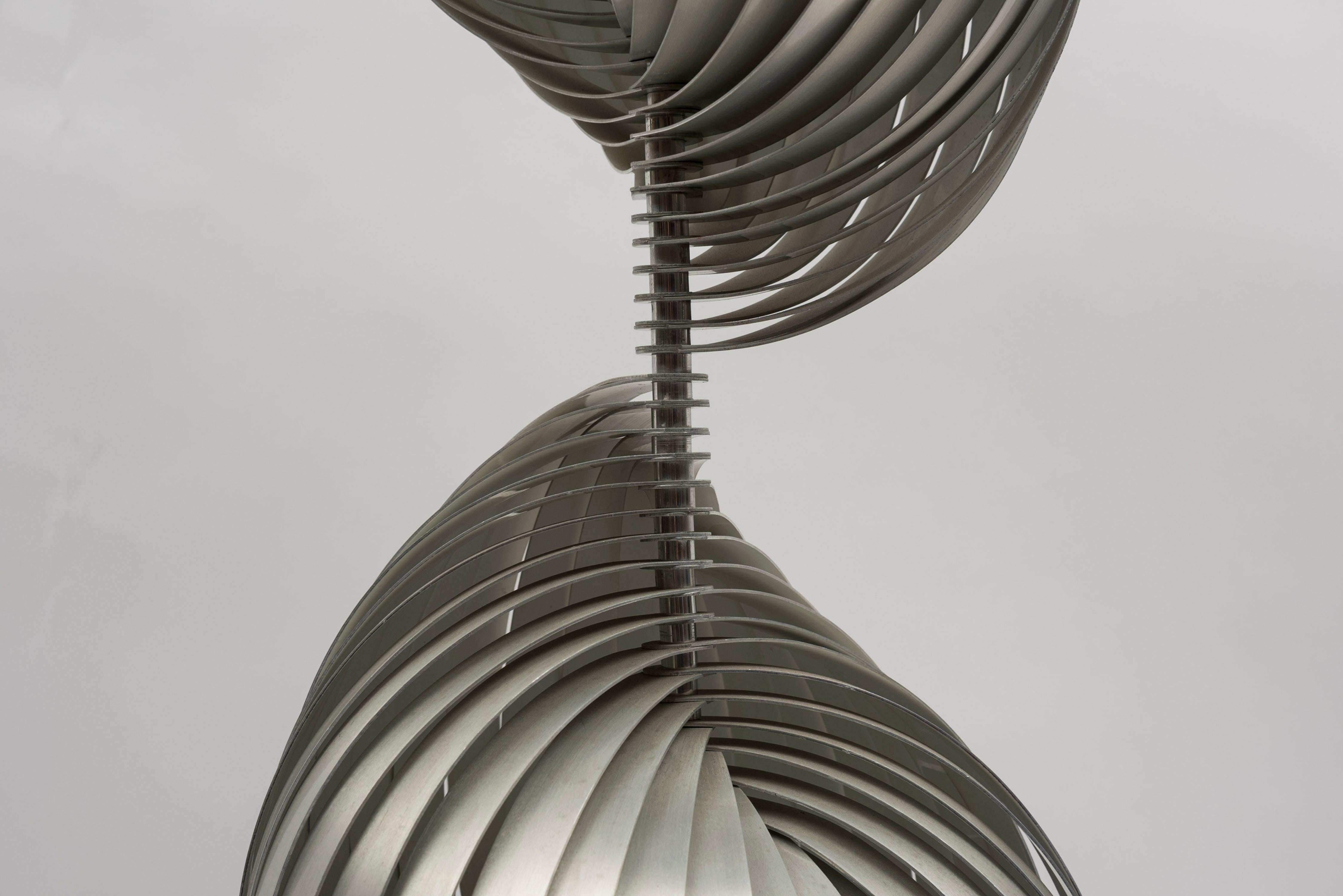 European Stainless Steel Lamp by Henri Mathieu