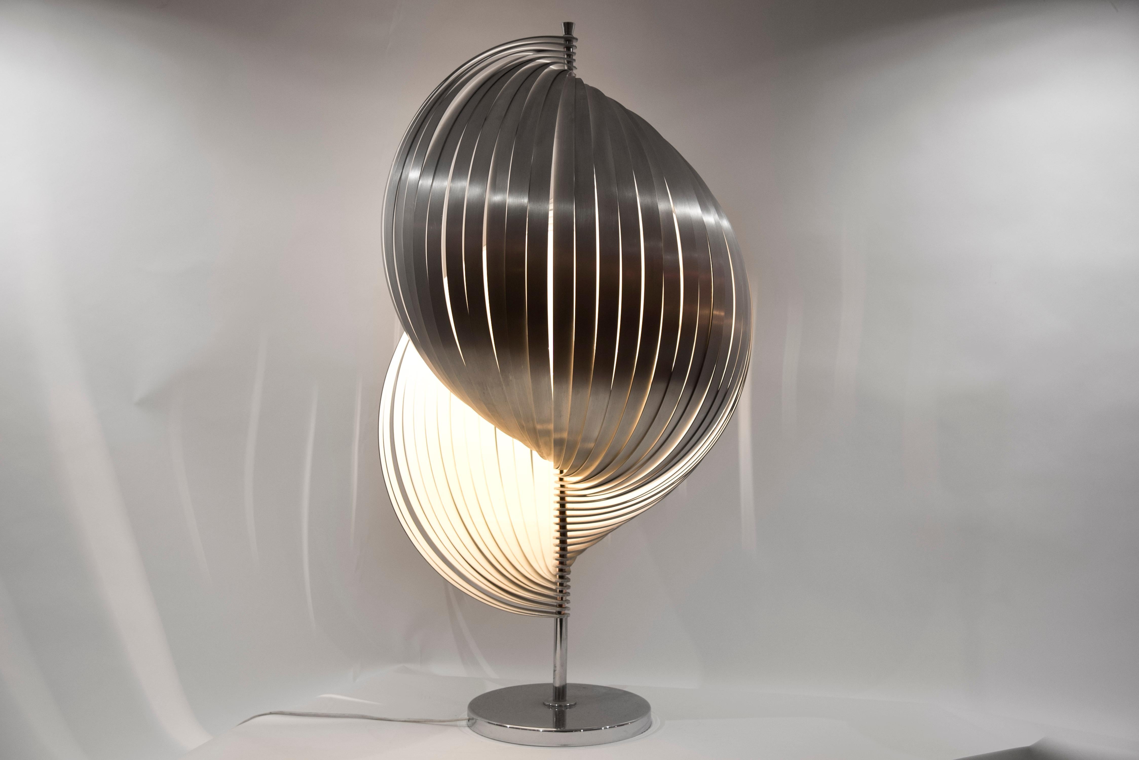 Late 20th Century Stainless Steel Lamp by Henri Mathieu