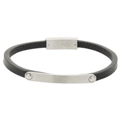 Stainless Steel Leather ID Bracelet