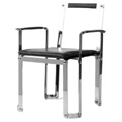 Stainless Steel & Leather Structural Lounge Chair