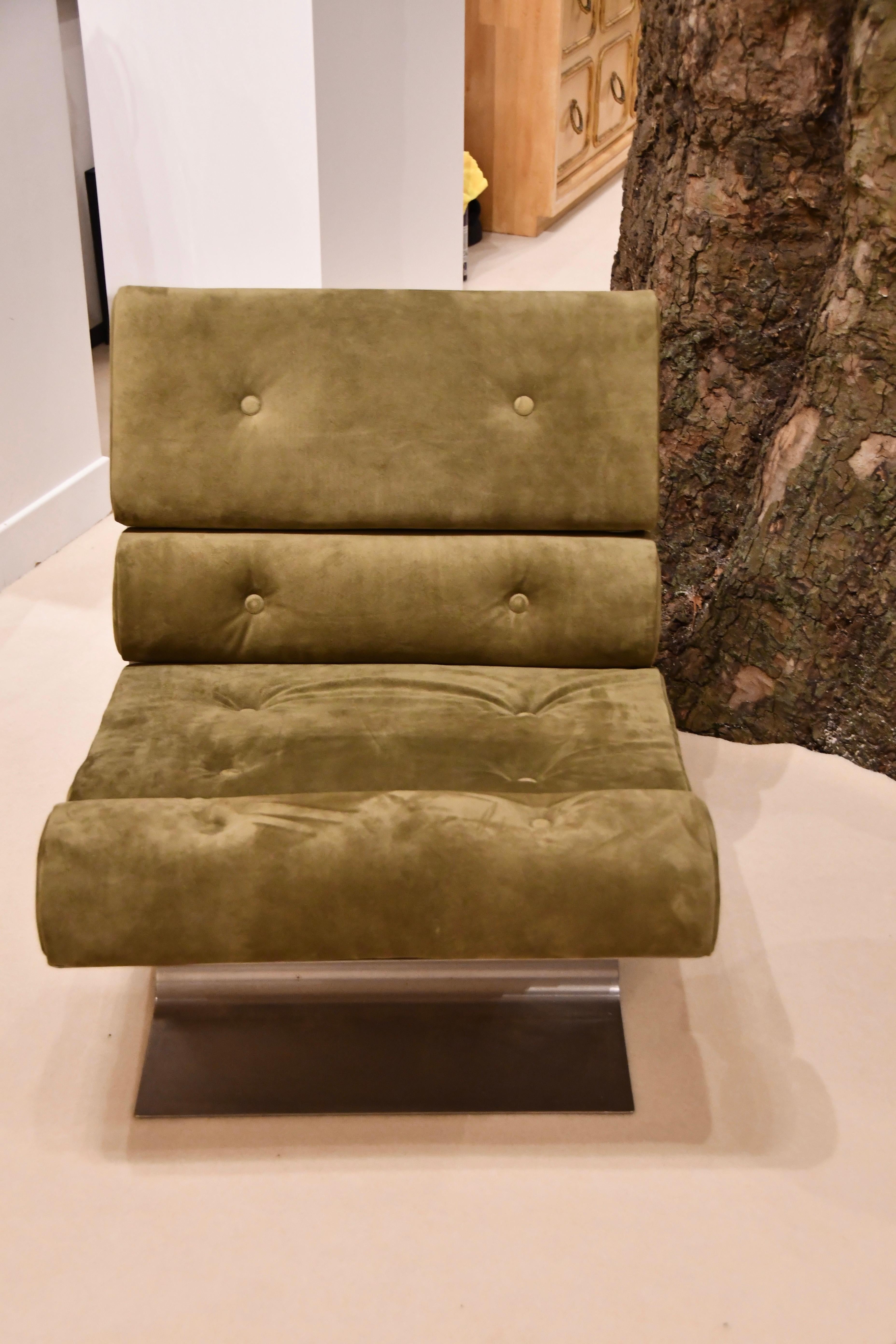 Loungesessel aus Edelstahl von François Monnet für Kappa, Frankreich 1972 (Französisch) im Angebot
