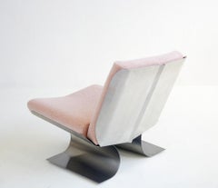 Stainless steel lounge chair by Xavier Feal, Inox Industries France 1970