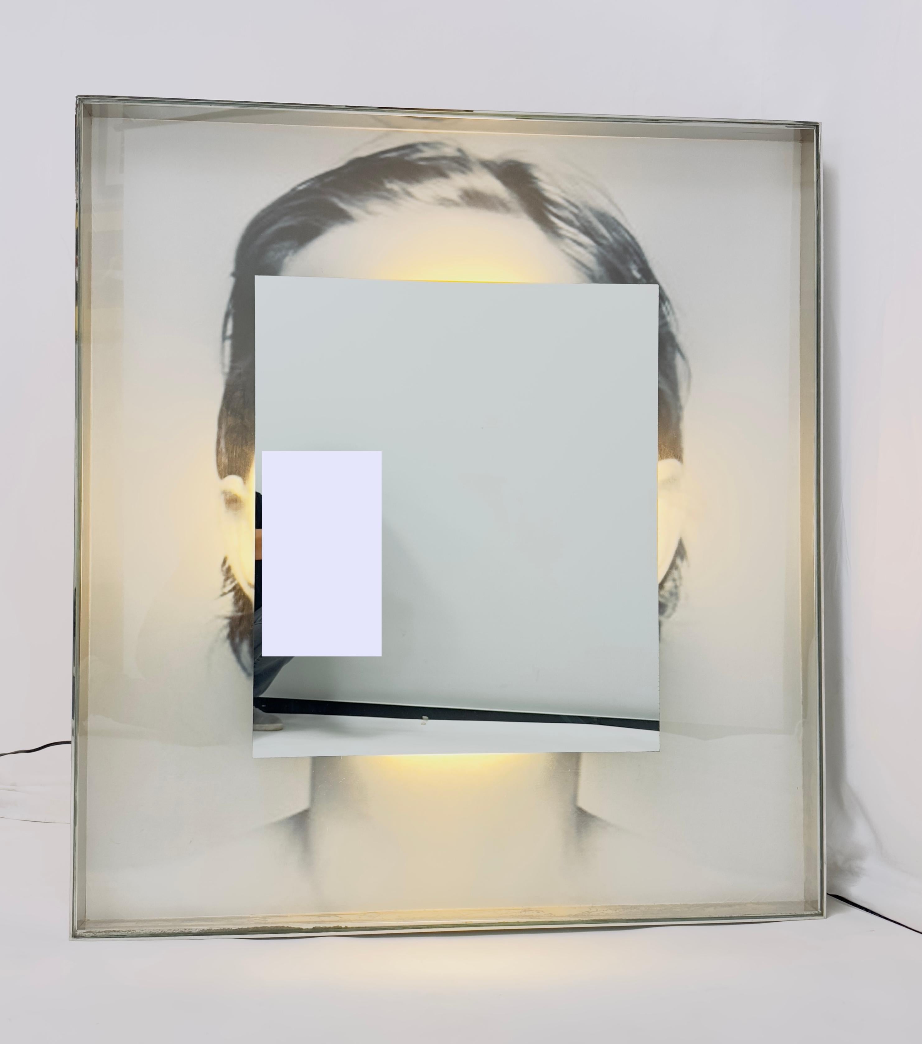 Modern Stainless Steel & Lucite Mirror by Philippe Starck for SLS Hotel, Los Angeles For Sale
