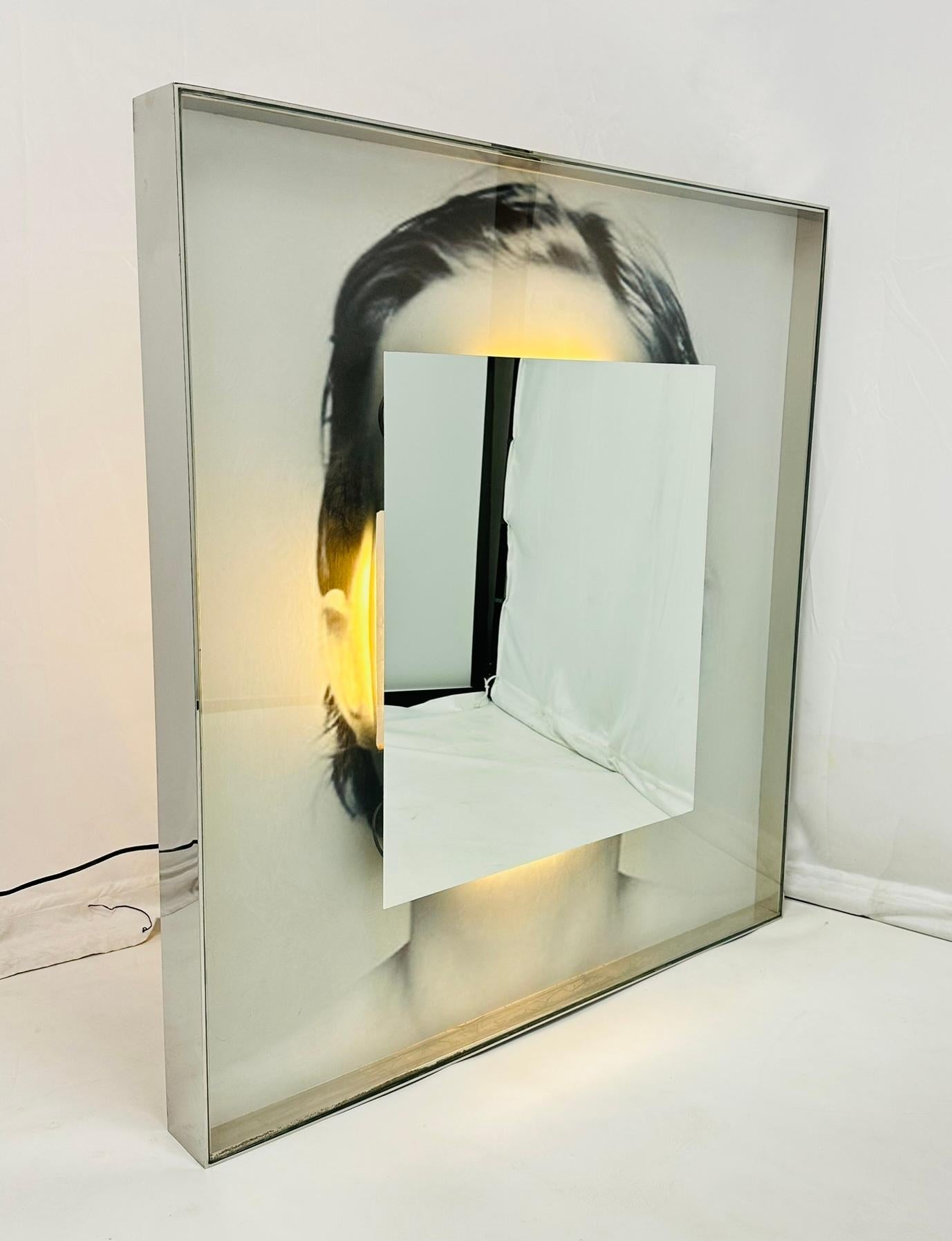 Polished Stainless Steel & Lucite Mirror by Philippe Starck for SLS Hotel, Los Angeles For Sale