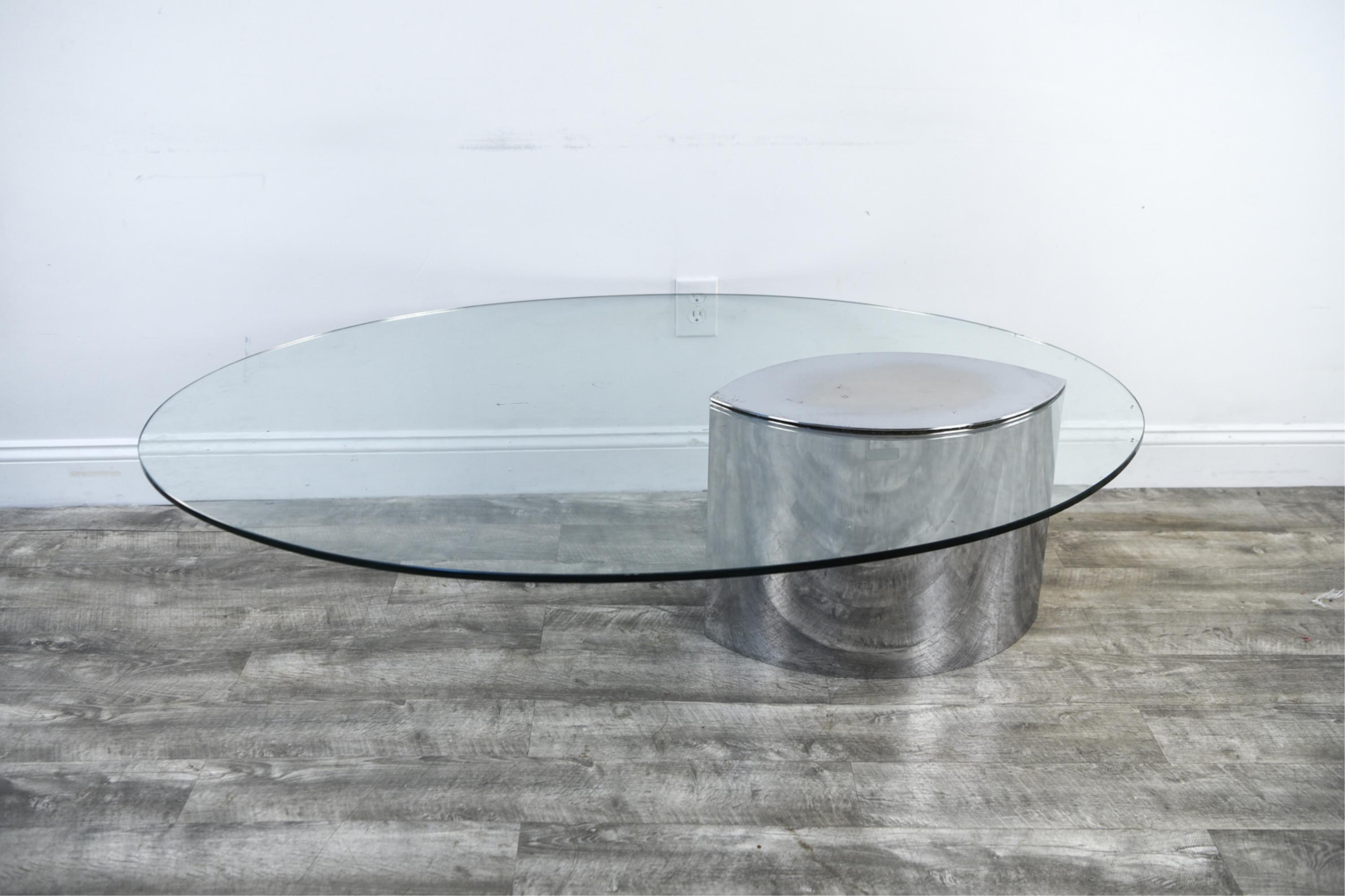 Italian Stainless Steel Lunario Table by Cini Boeri for Knoll For Sale