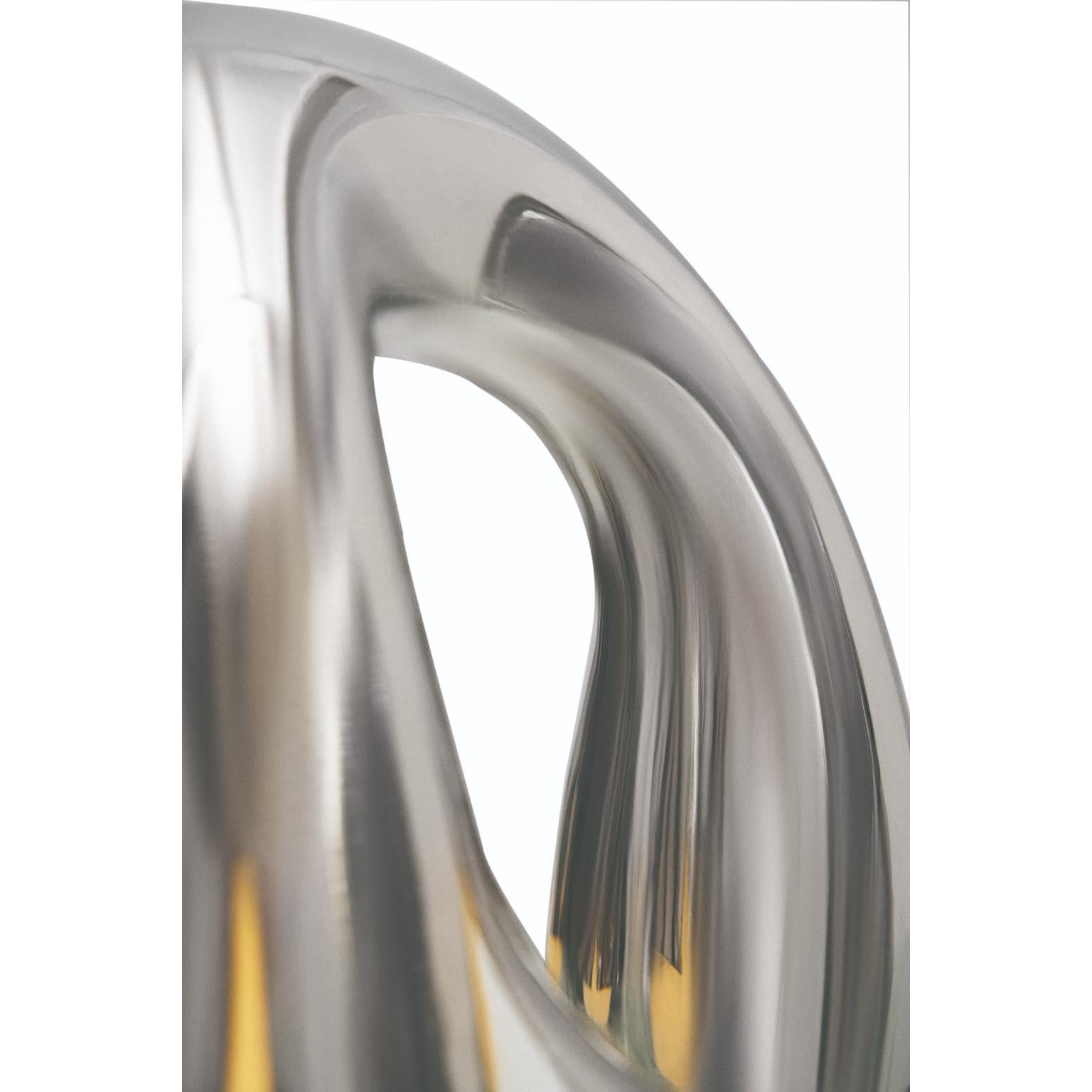 Contemporary Stainless Steel, Marble X-Lampe Felure Table Lamp by Duen Studio For Sale