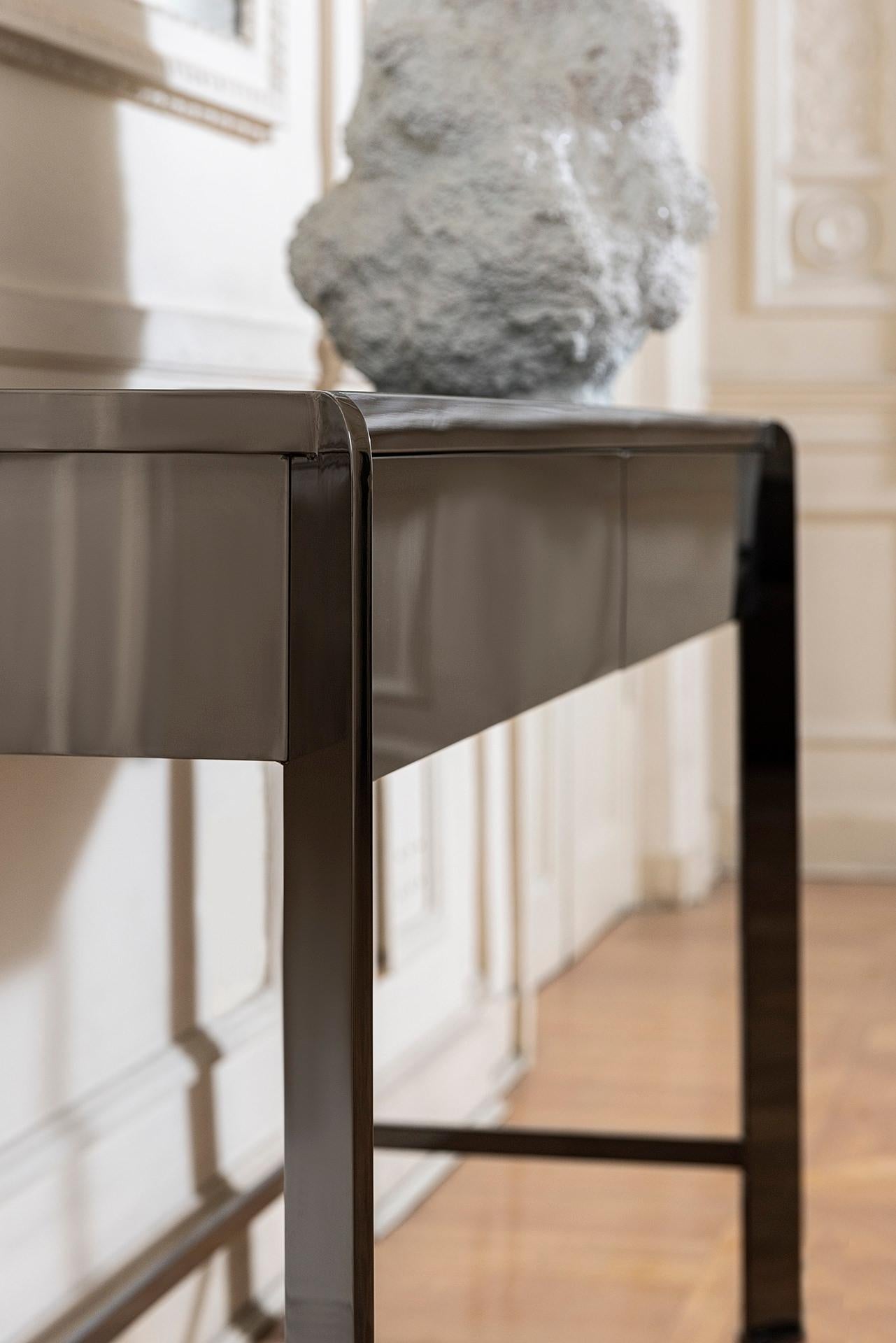 Contemporary Materico Desk by Matteo Cibic for Delvis Unlimited Stainless Steel  For Sale